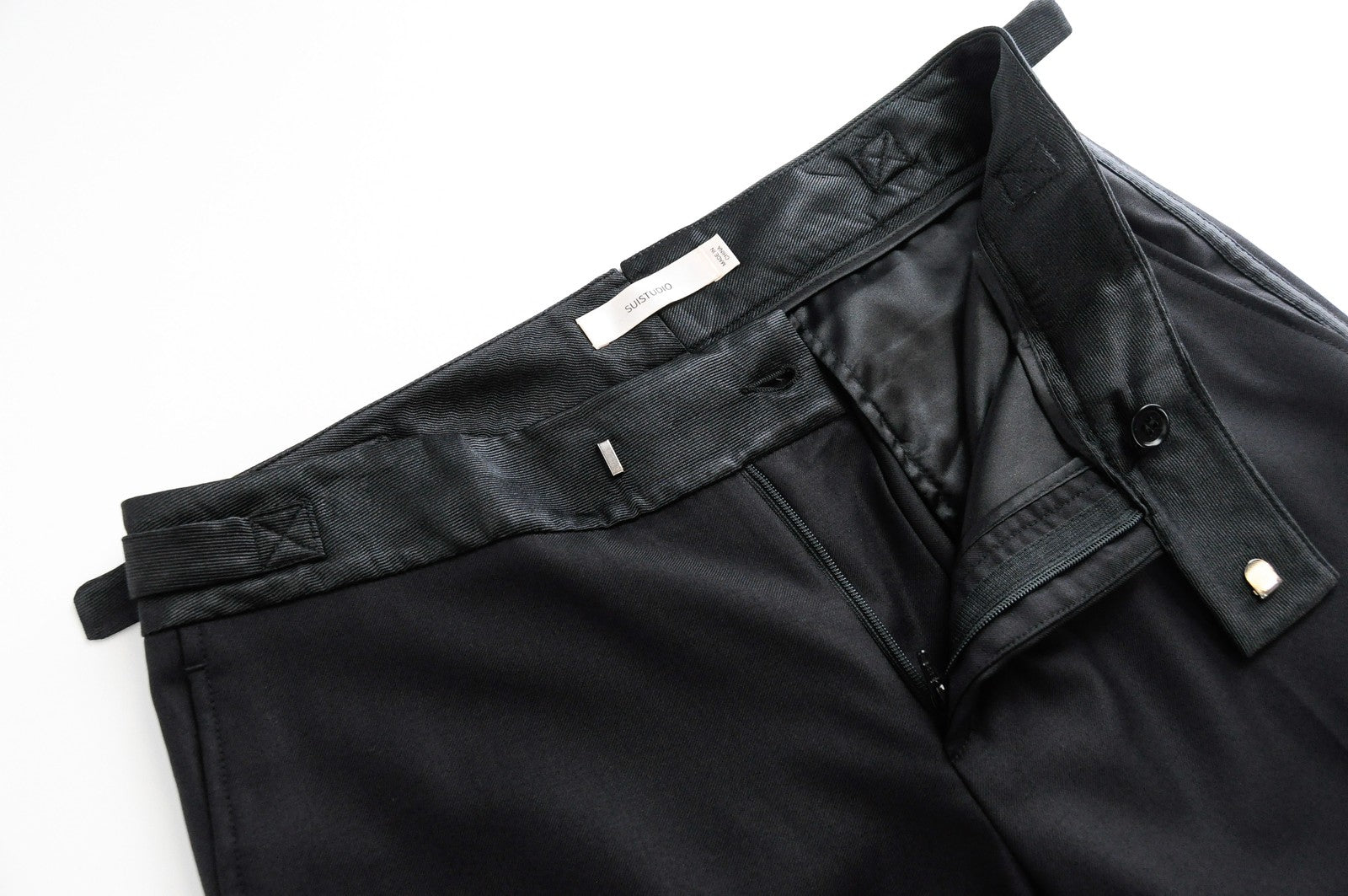 SUISTUDIO Robin Tux Women's Trousers UK10S Black Classic Wool Pleated Lined