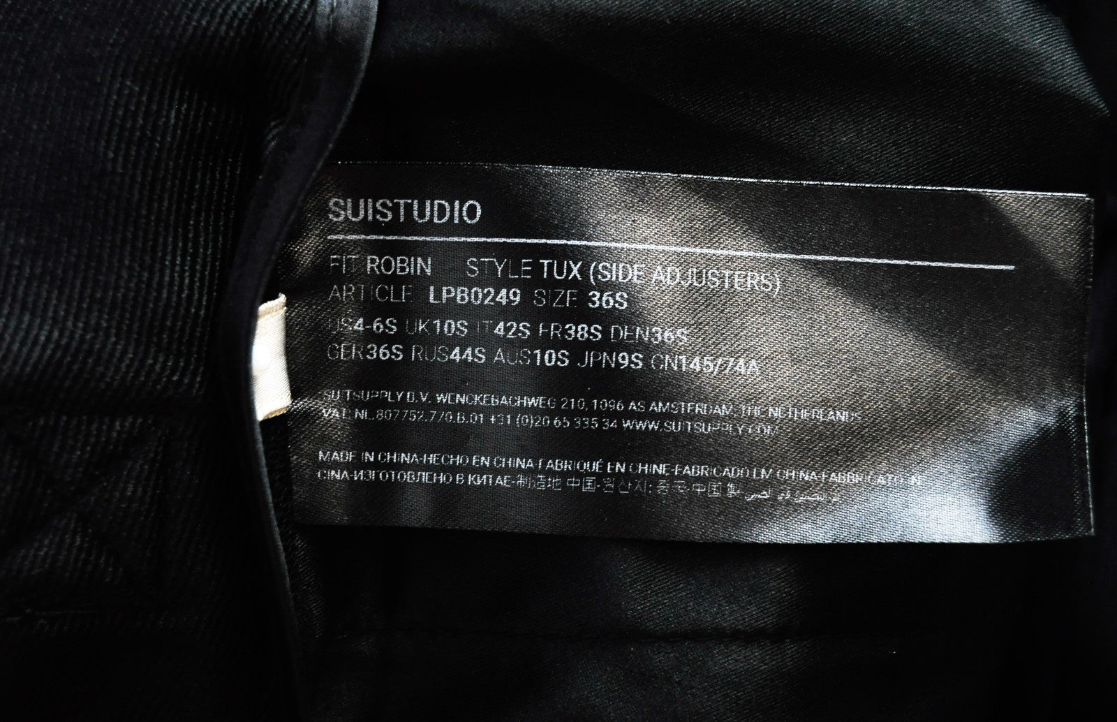 SUISTUDIO Robin Tux Women's Trousers UK10S Black Classic Wool Pleated Lined