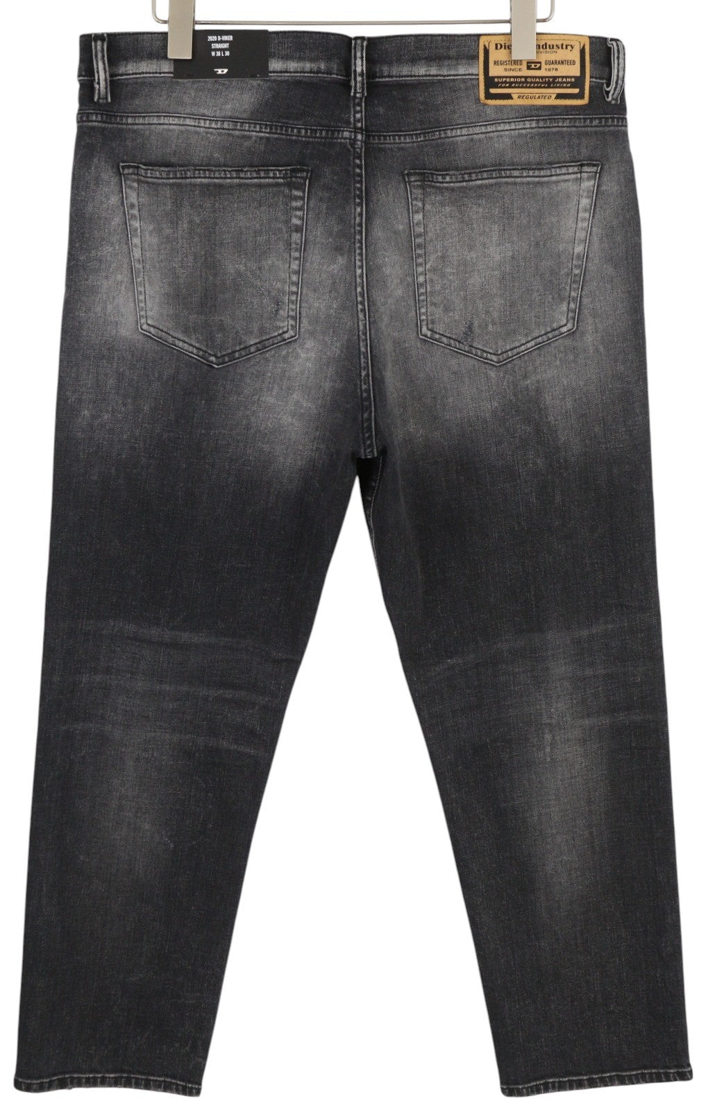 DIESEL 2020 D-Viker R9K28 vyriški džinsai W38/L30, juodi, tiesaus kirpimo, RRP 250 € 