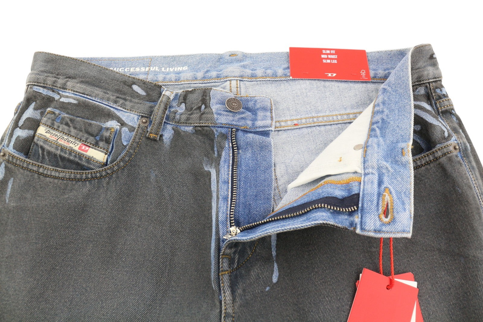 DIESEL 2019 D-Strukt-S3 09I47 vyriški džinsai W32 tamsaus džinso, ploni, vidutinio juosmens, RRP 350 € 