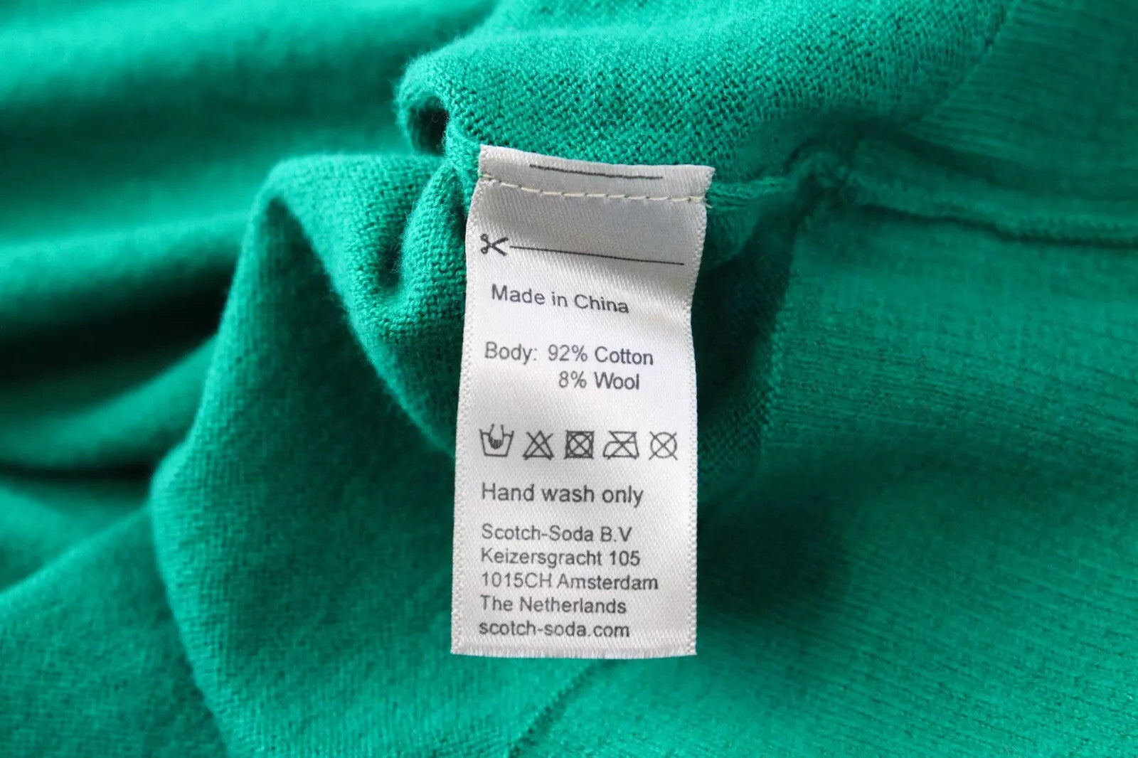 SCOTCH &amp; SODA vyriškas megztinis ~L, tamsiai megztas, žalias, siuvinėtas, vilnos mišinio 