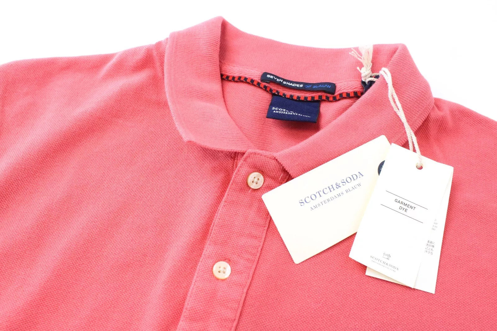 SCOTCH &amp; SODA vyriški polo marškinėliai su plačia apykakle ir trumpomis rankovėmis, rožiniai 