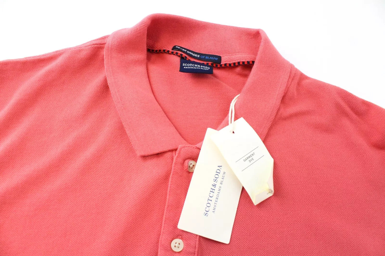 SCOTCH &amp; SODA vyriški polo marškinėliai, 2XL dydžio, rožiniai, su apykakle ir medvilniniais kišenėmis, trumpomis rankovėmis 