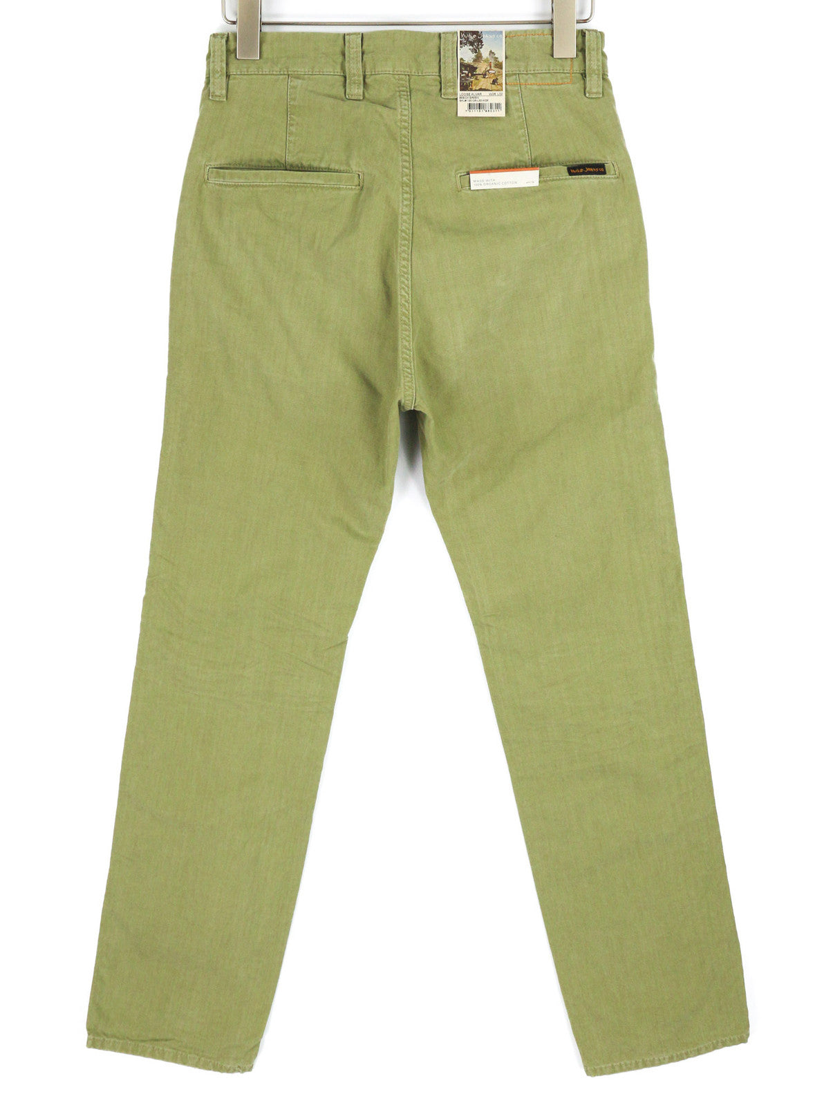 NUDIE JEANS Loose Alvar Men Jeans W28/L32 Beech Green Washed Buttoned Casual