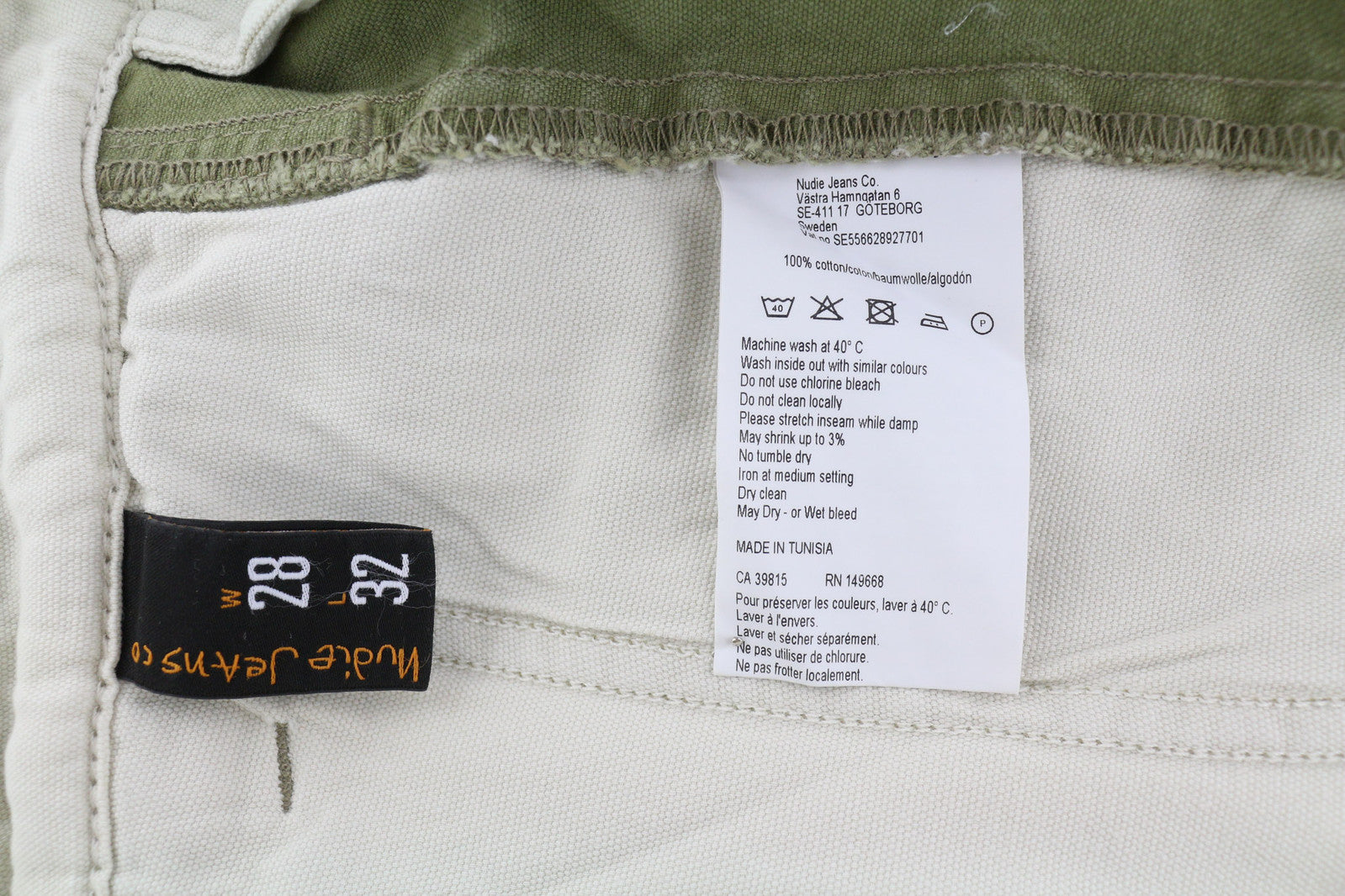 NUDIE JEANS Loose Alvar Men Jeans W28/L32 Beech Green Washed Buttoned Casual