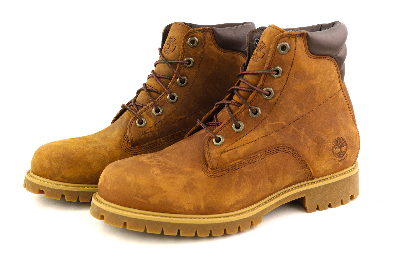 TIMBERLAND A1H8Q vyriški aulinukai EU41.5/42 rudi odiniai aulinukai su logotipu, neperšlampami. 