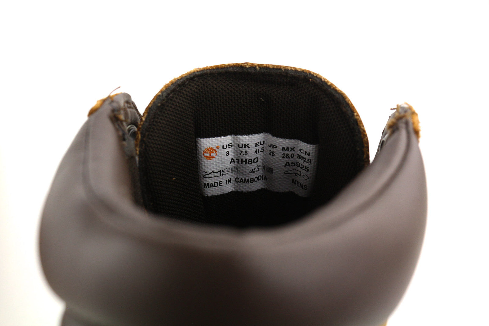 TIMBERLAND A1H8Q vyriški aulinukai EU41.5/42 rudi odiniai aulinukai su logotipu, neperšlampami. 