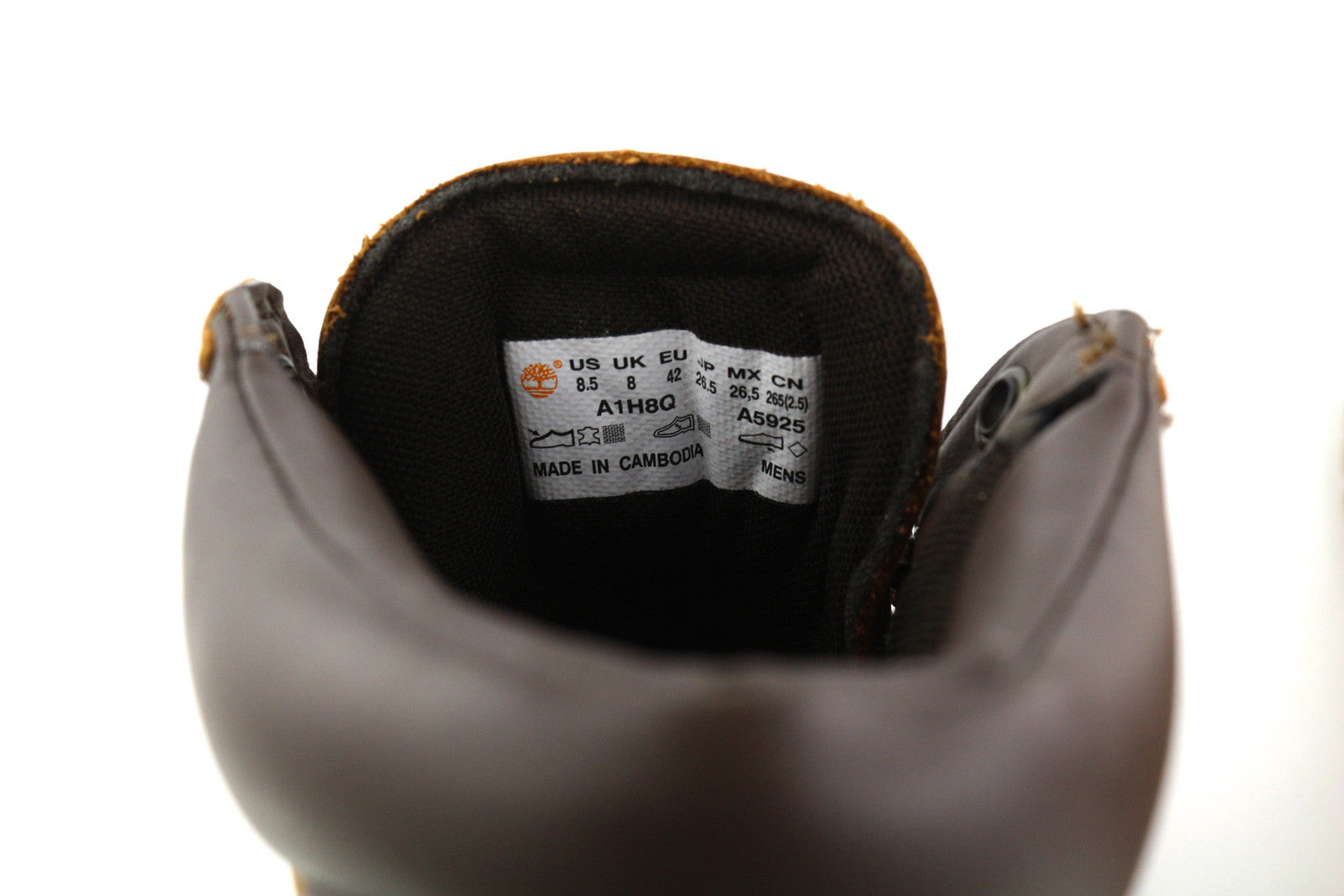 TIMBERLAND A1H8Q vyriški aulinukai EU41.5/42 rudi odiniai aulinukai su logotipu, neperšlampami. 