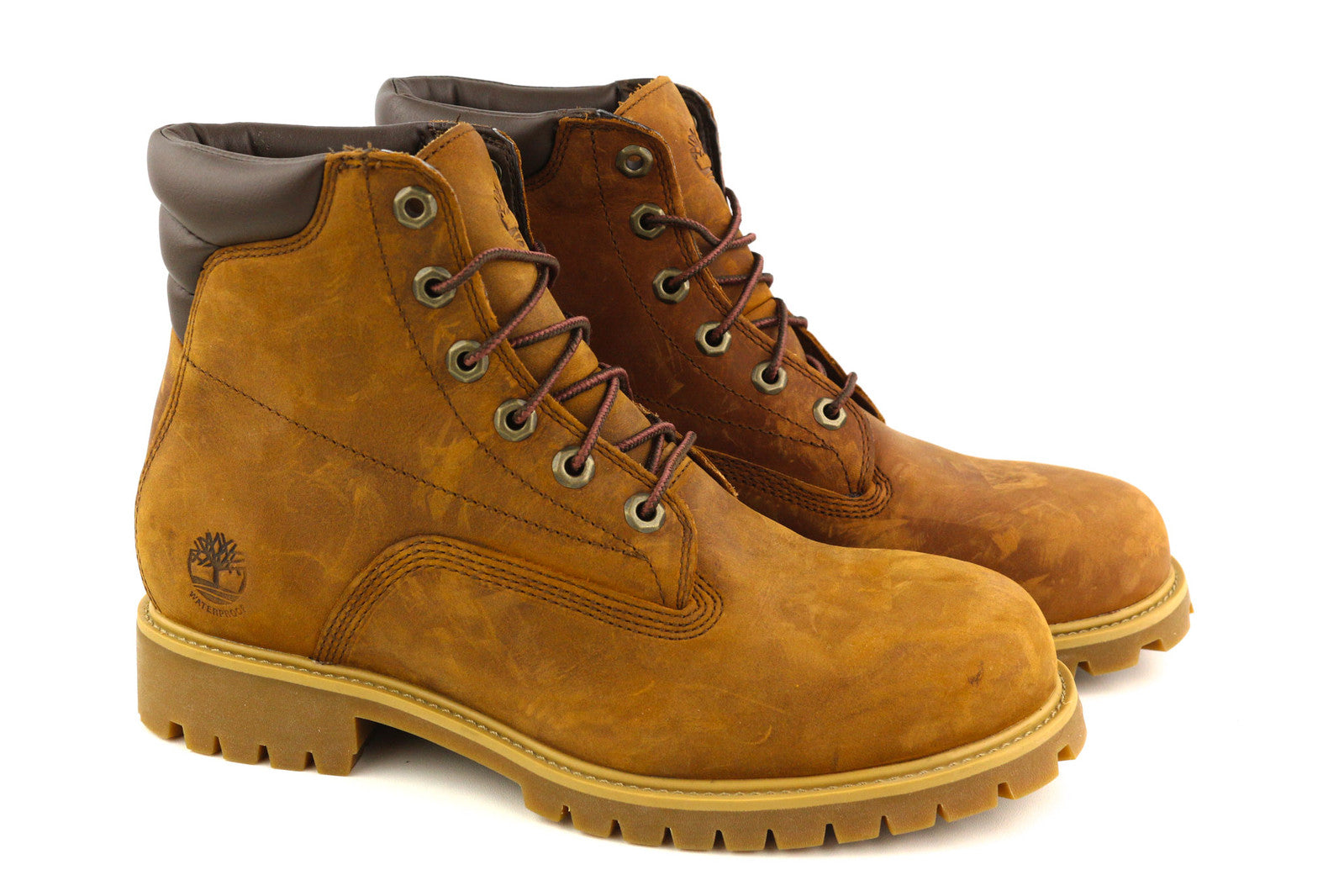 TIMBERLAND A1H8Q vyriški aulinukai EU41.5/42 rudi odiniai aulinukai su logotipu, neperšlampami. 