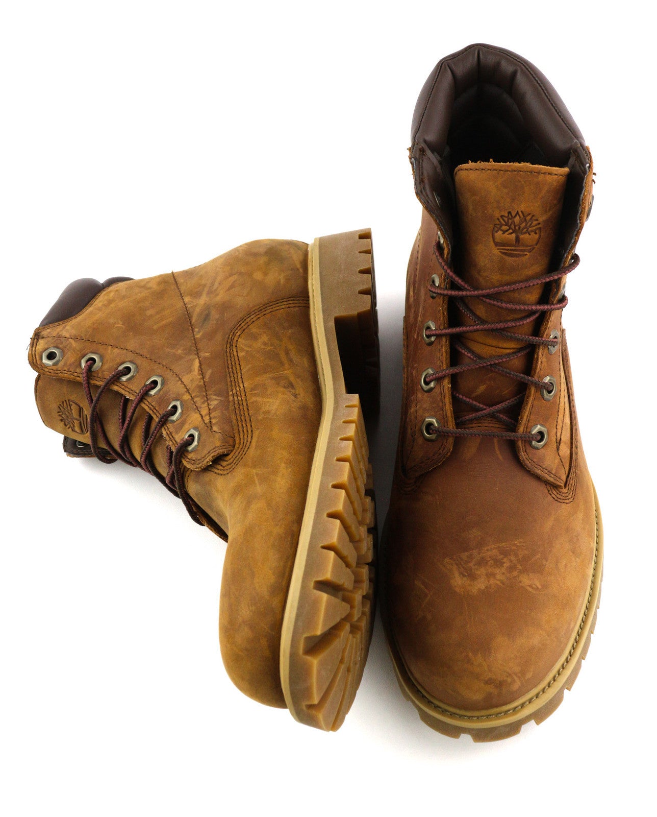 TIMBERLAND A1H8Q vyriški aulinukai EU41.5/42 rudi odiniai aulinukai su logotipu, neperšlampami. 