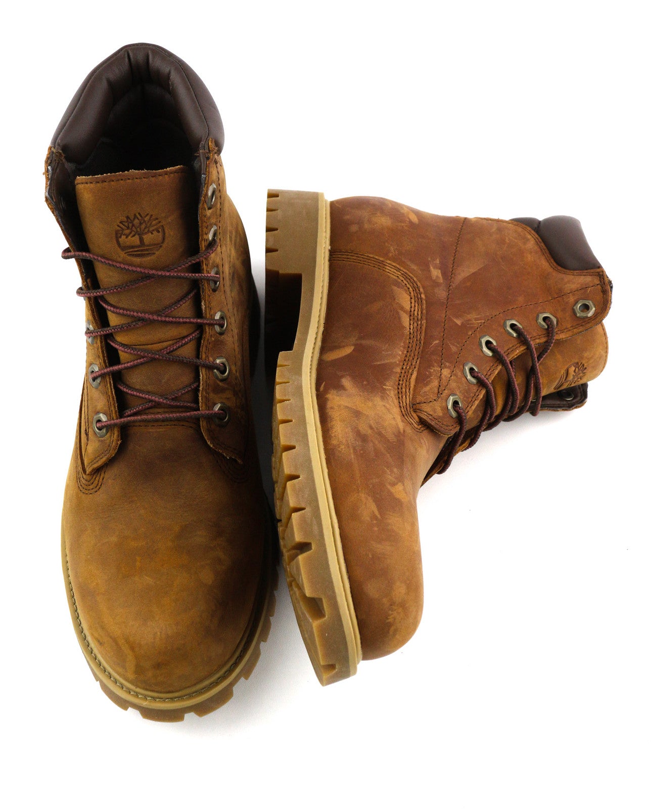 TIMBERLAND A1H8Q vyriški aulinukai EU41.5/42 rudi odiniai aulinukai su logotipu, neperšlampami. 