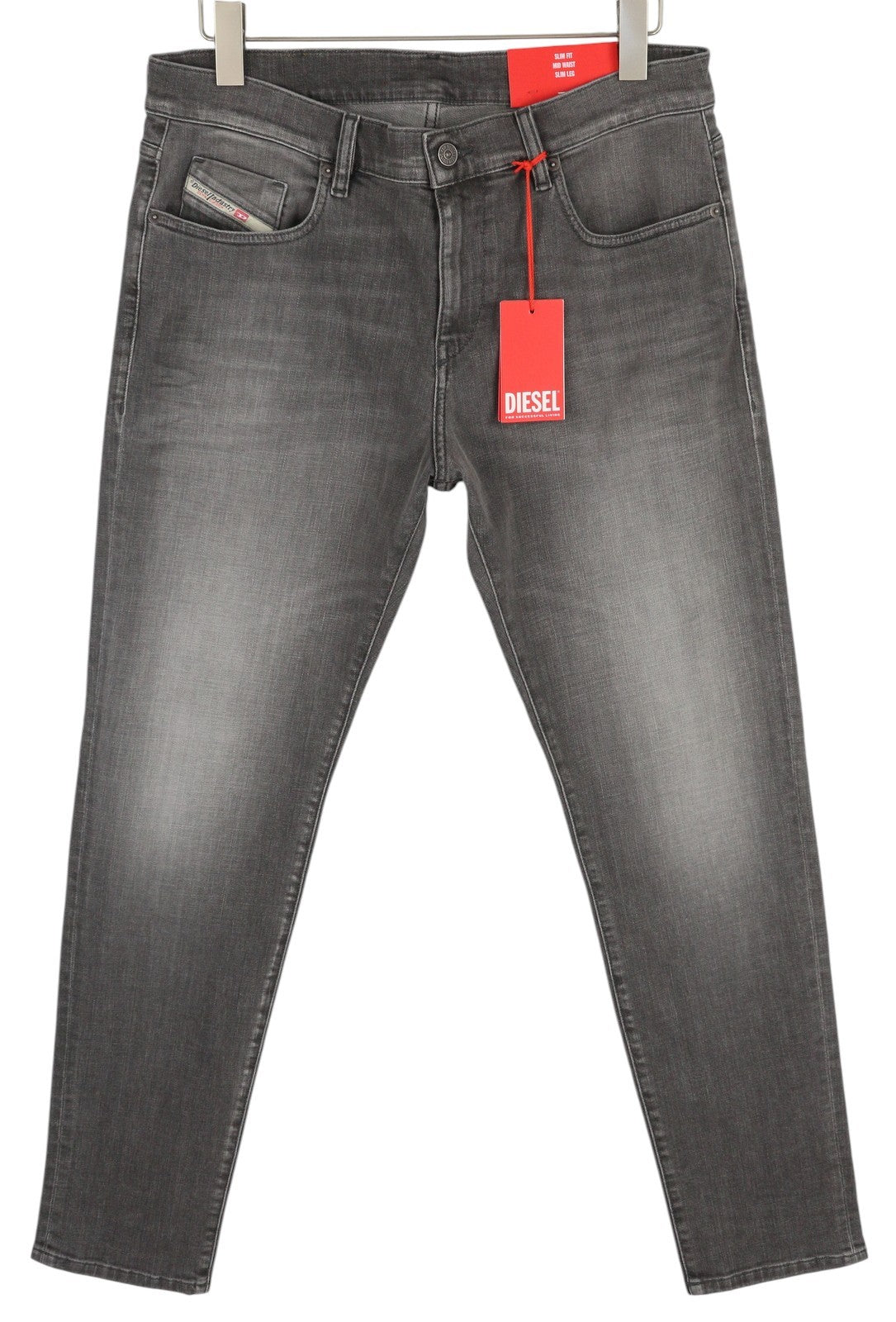 DIESEL 2019 D-Strukt 09F91 vyriški džinsai W34/L32 Slim Fit skalbto džinso pilki RRP 175 € 