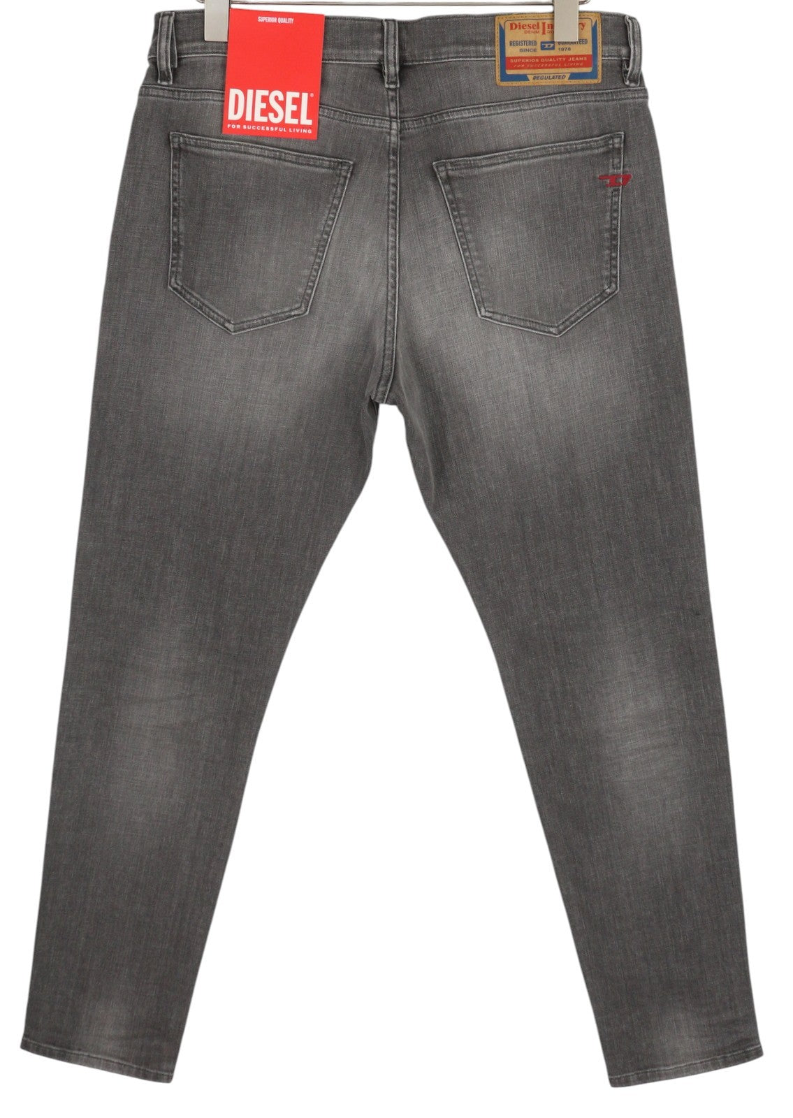 DIESEL 2019 D-Strukt 09F91 vyriški džinsai W34/L32 Slim Fit skalbto džinso pilki RRP 175 € 