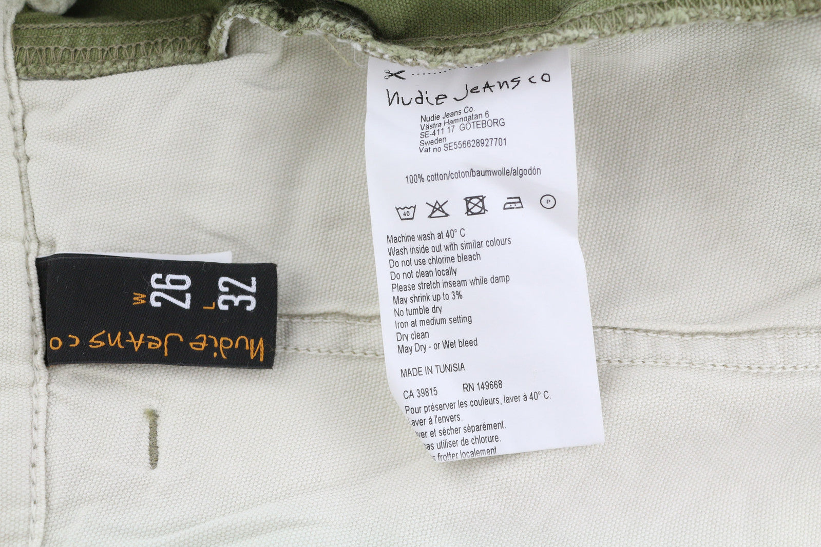 NUDIE JEANS Loose Alvar Women Jeans W26/L32 Beech Green Washed Buttoned Logo