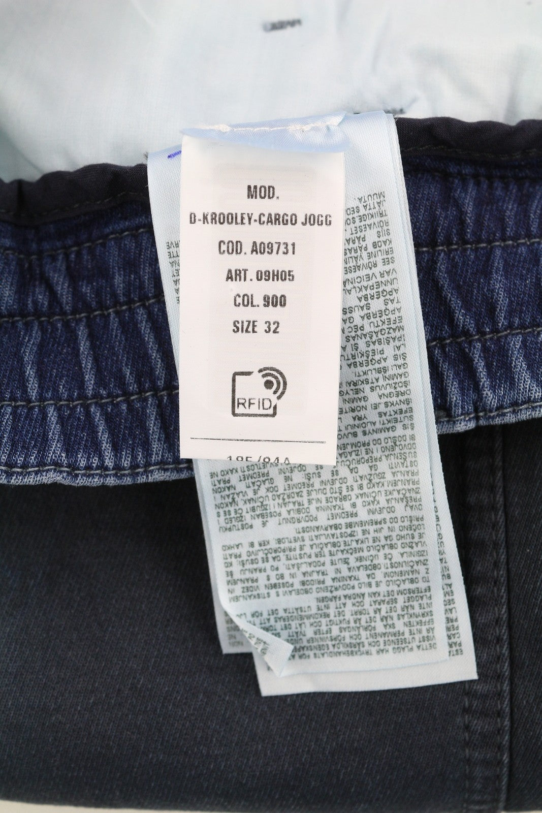 DIESEL D-Krooley-Cargo Jogg 09H05 vyriški džinsai W32 su elastingu juosmeniu, mėlyni, RRP 350 € 