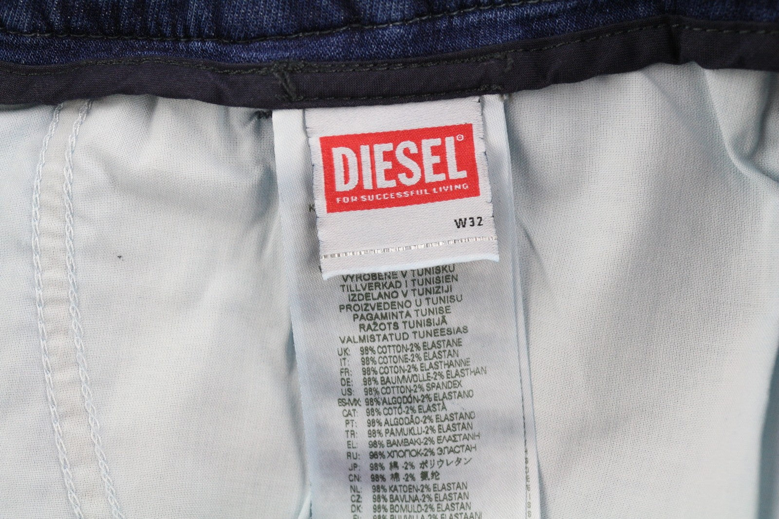 DIESEL D-Krooley-Cargo Jogg 09H05 vyriški džinsai W32 su elastingu juosmeniu, mėlyni, RRP 350 € 