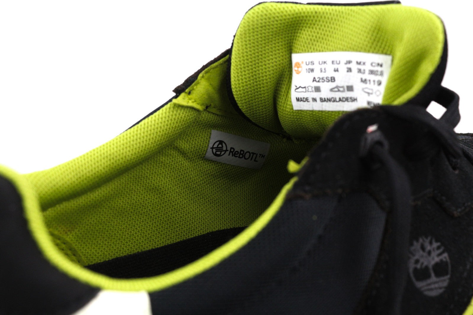 TIMBERLAND A25SB vyriški sportbačiai EU43/44 juodi odiniai žemapadžiai su raišteliais ReBOTL 