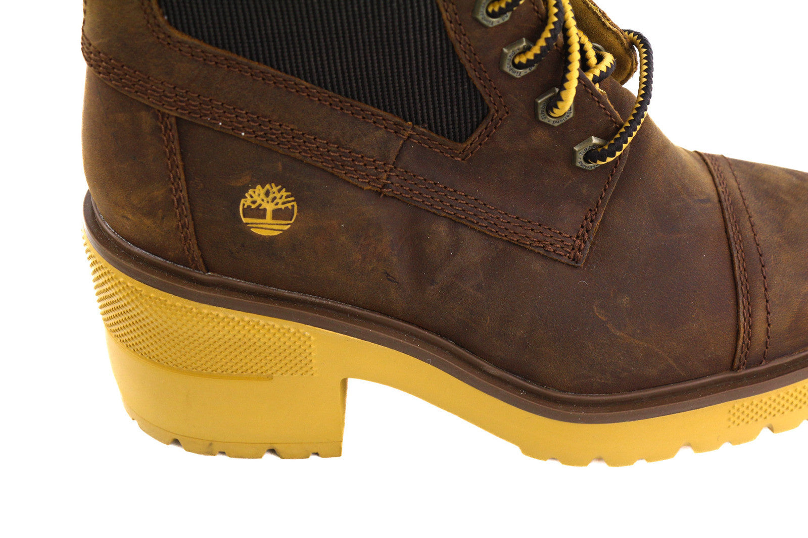 TIMBERLAND A21ZA moteriški aulinukai EU39/40 rudi odiniai batai su kulnu ir raišteliais 