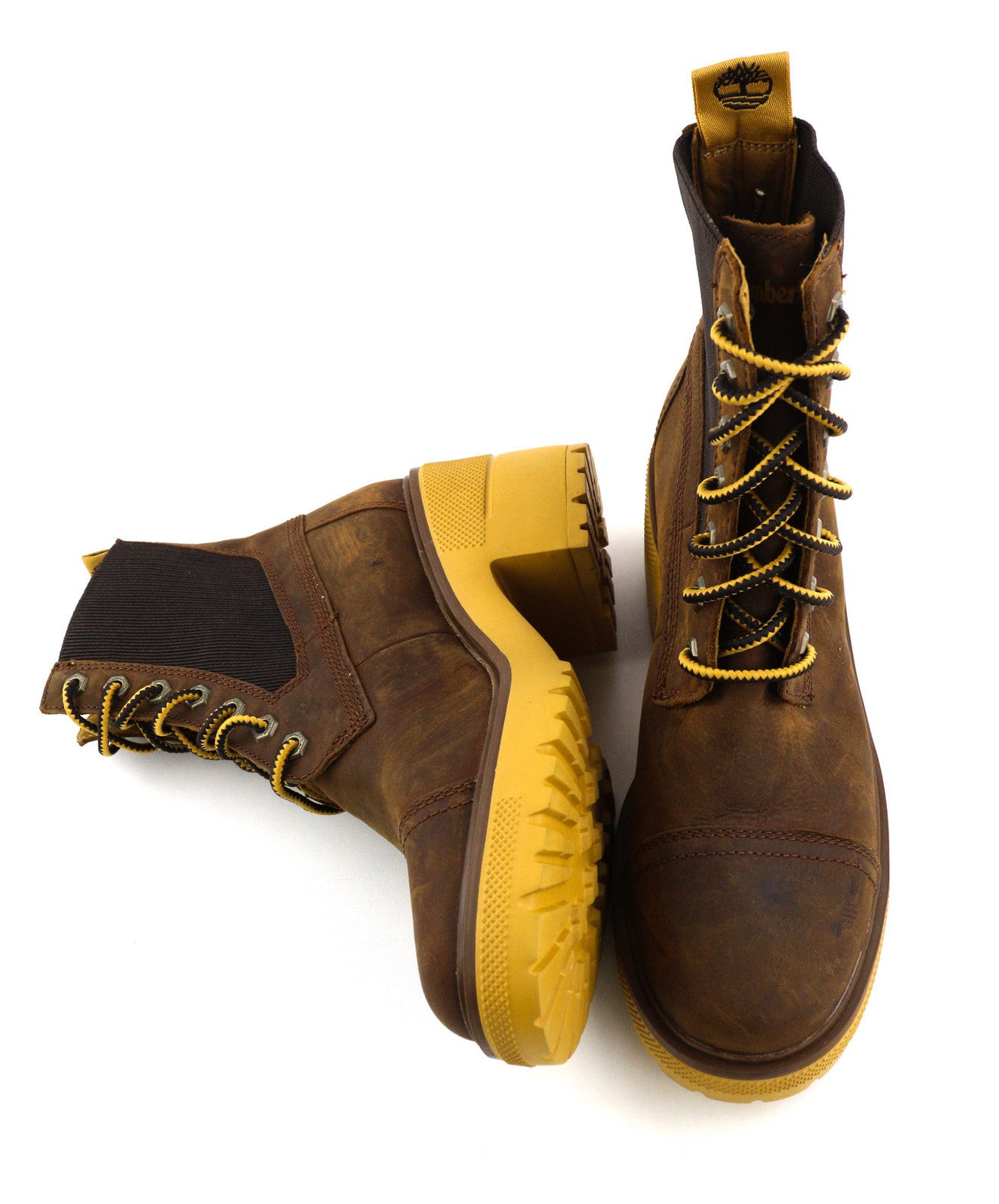 TIMBERLAND A21ZA moteriški aulinukai EU39/40 rudi odiniai batai su kulnu ir raišteliais 