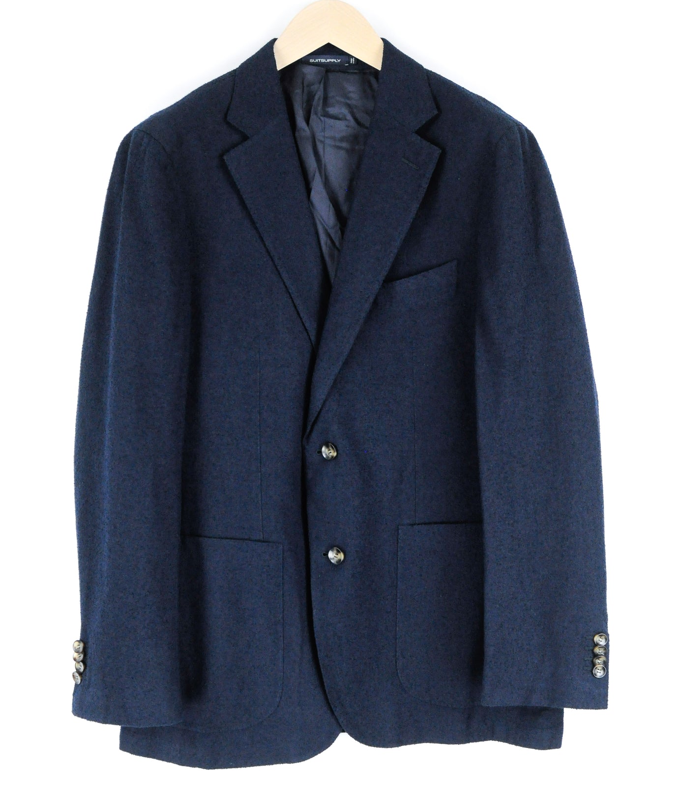 „SUITSUPPLY Havana Patch HL“ vyriškas flanelinis vilnonis lininis švarkas, UK44R, plonas 