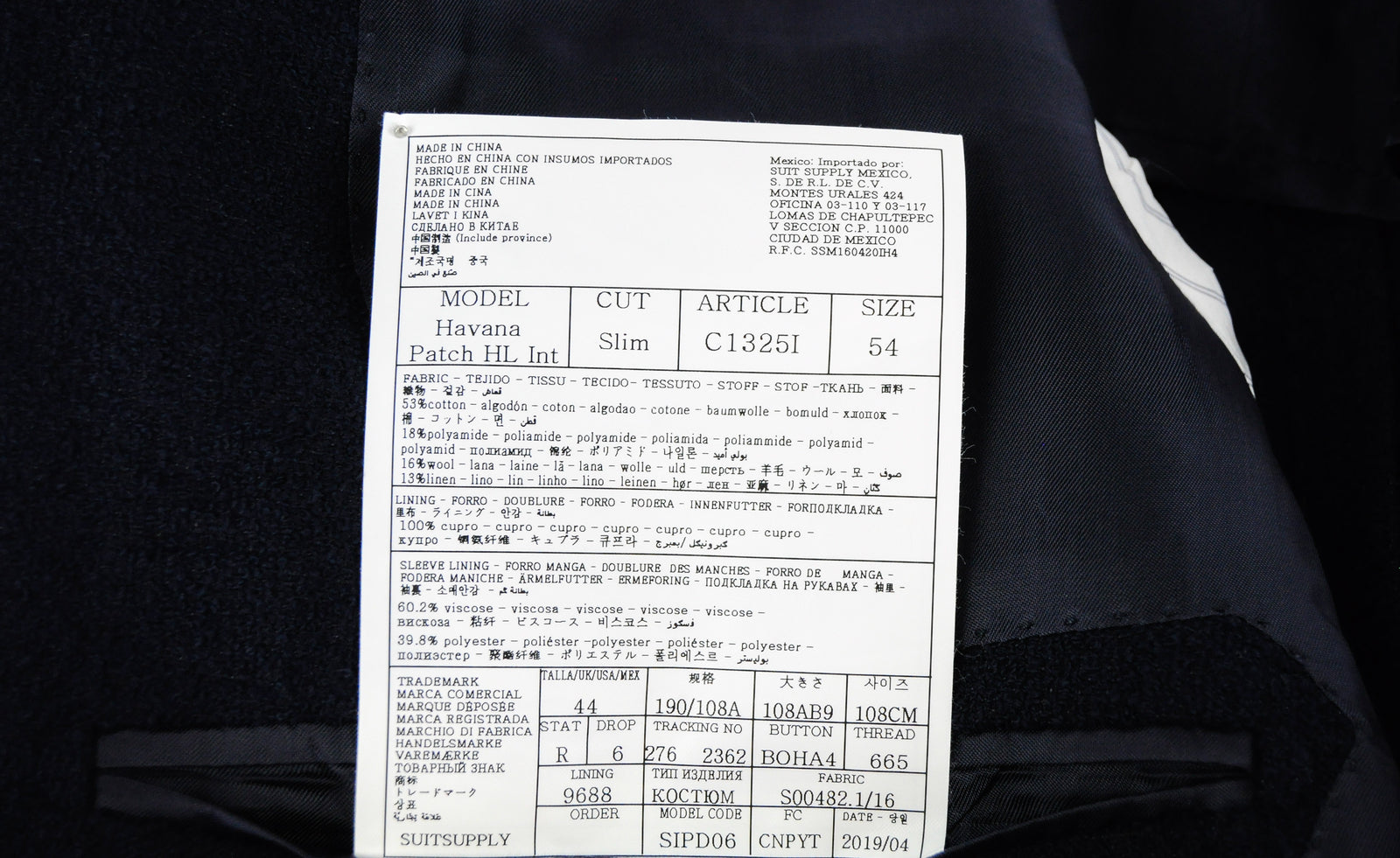 „SUITSUPPLY Havana Patch HL“ vyriškas flanelinis vilnonis lininis švarkas, UK44R, plonas 