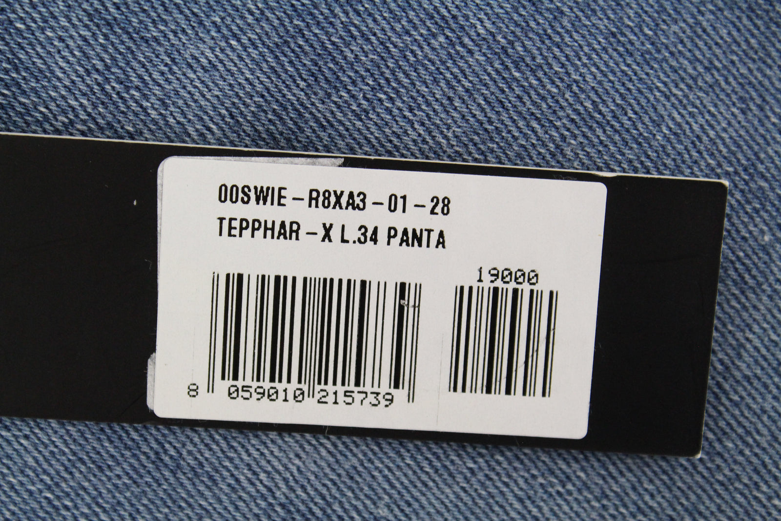 DIESEL Tepphar-X R8XA3 vyriški mėlyni ploni morkų rašto tamprūs džinsai W28/L34 su sagomis 