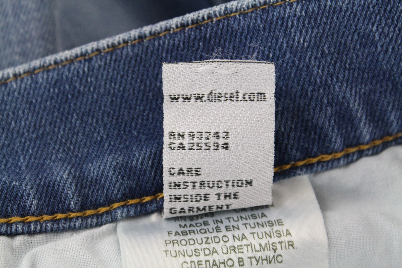 DIESEL Tepphar-X R8XA3 vyriški mėlyni ploni morkų stiliaus tamprūs džinsai su sagomis W29/L34 