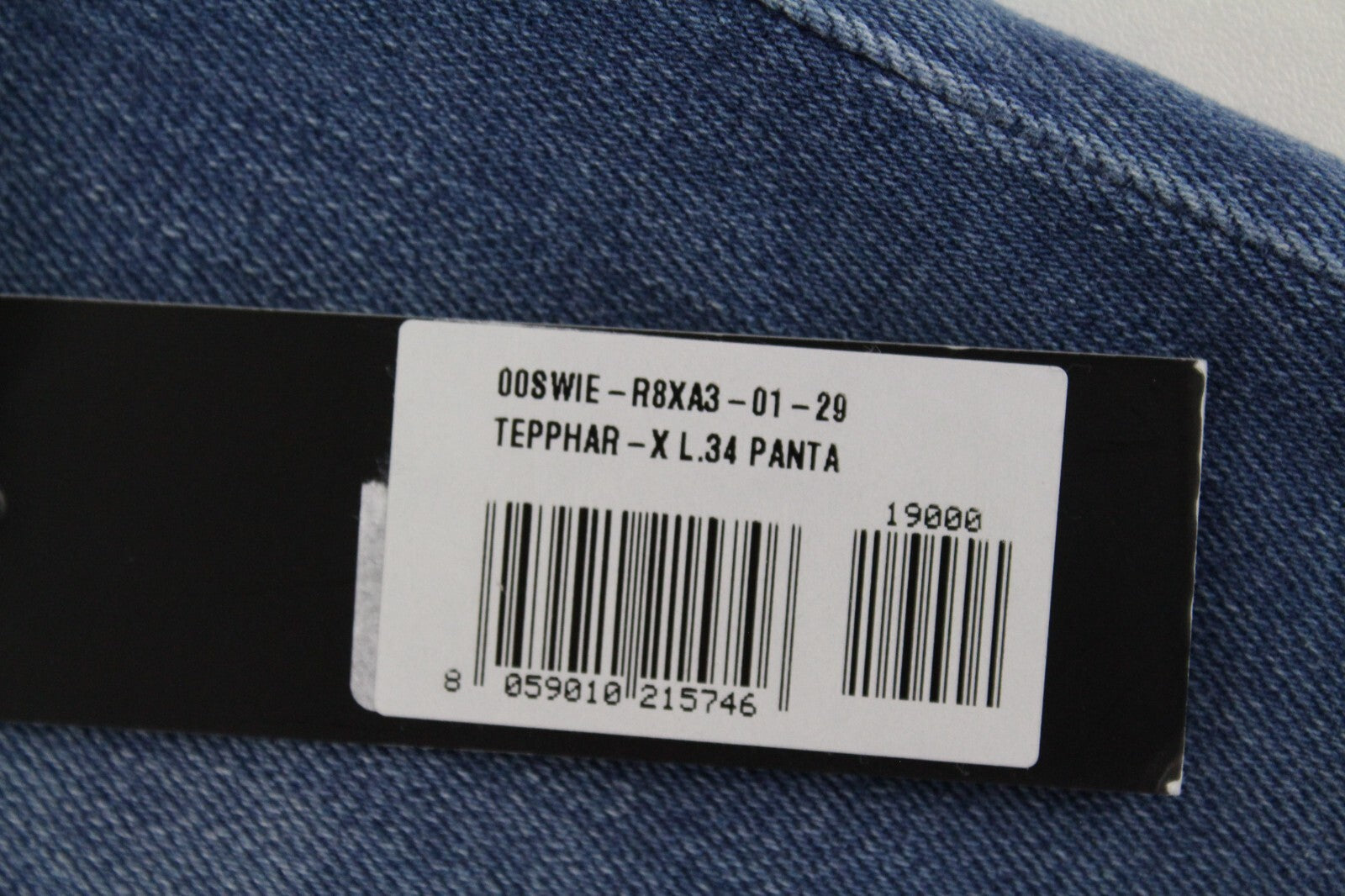 DIESEL Tepphar-X R8XA3 vyriški mėlyni ploni morkų stiliaus tamprūs džinsai su sagomis W29/L34 