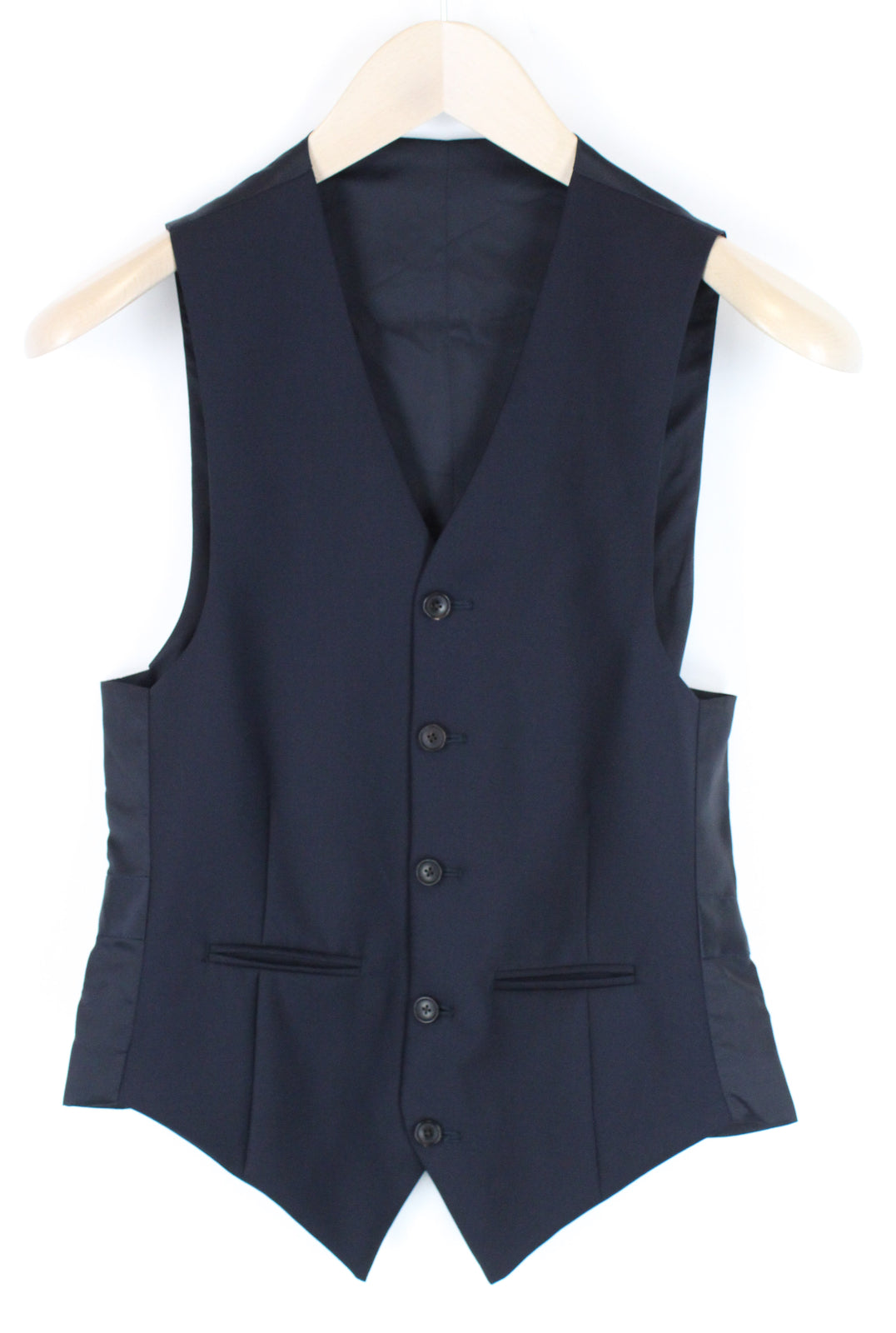 SUITSUPPLY Ferrara Men's Navy Wool Waistcoat UK30R V-Neck Classic Formal
