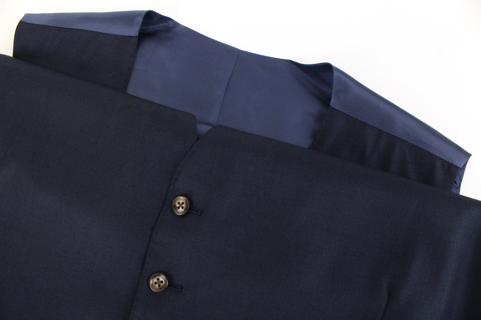 SUITSUPPLY Lazio Men's Navy Melange Wool Waistcoat UK50S V-Neck Lined Classic