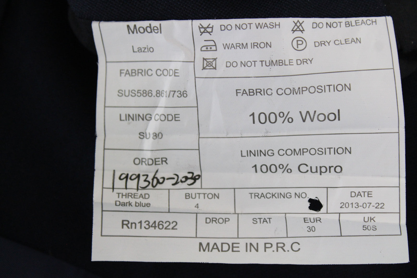 SUITSUPPLY Lazio Men's Navy Melange Wool Waistcoat UK50S V-Neck Lined Classic