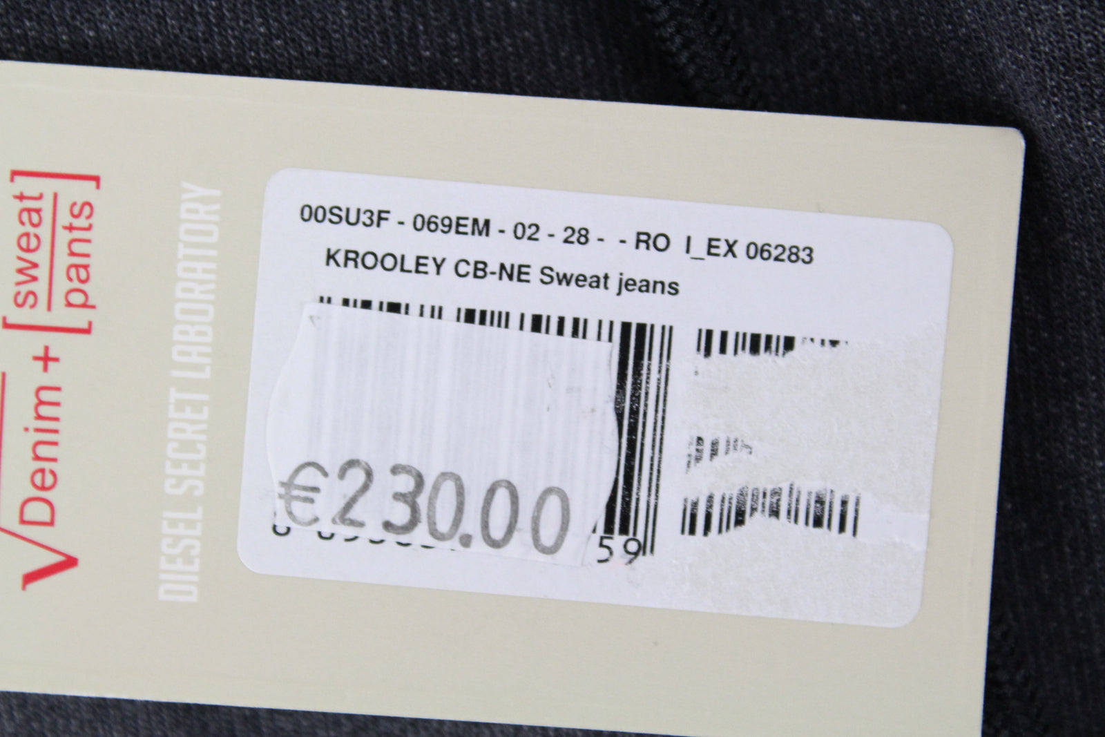 DIESEL Krooley CB-NE 069EM vyriški pilki jogging džinsai W28 Ripped washed Tapered Fit 