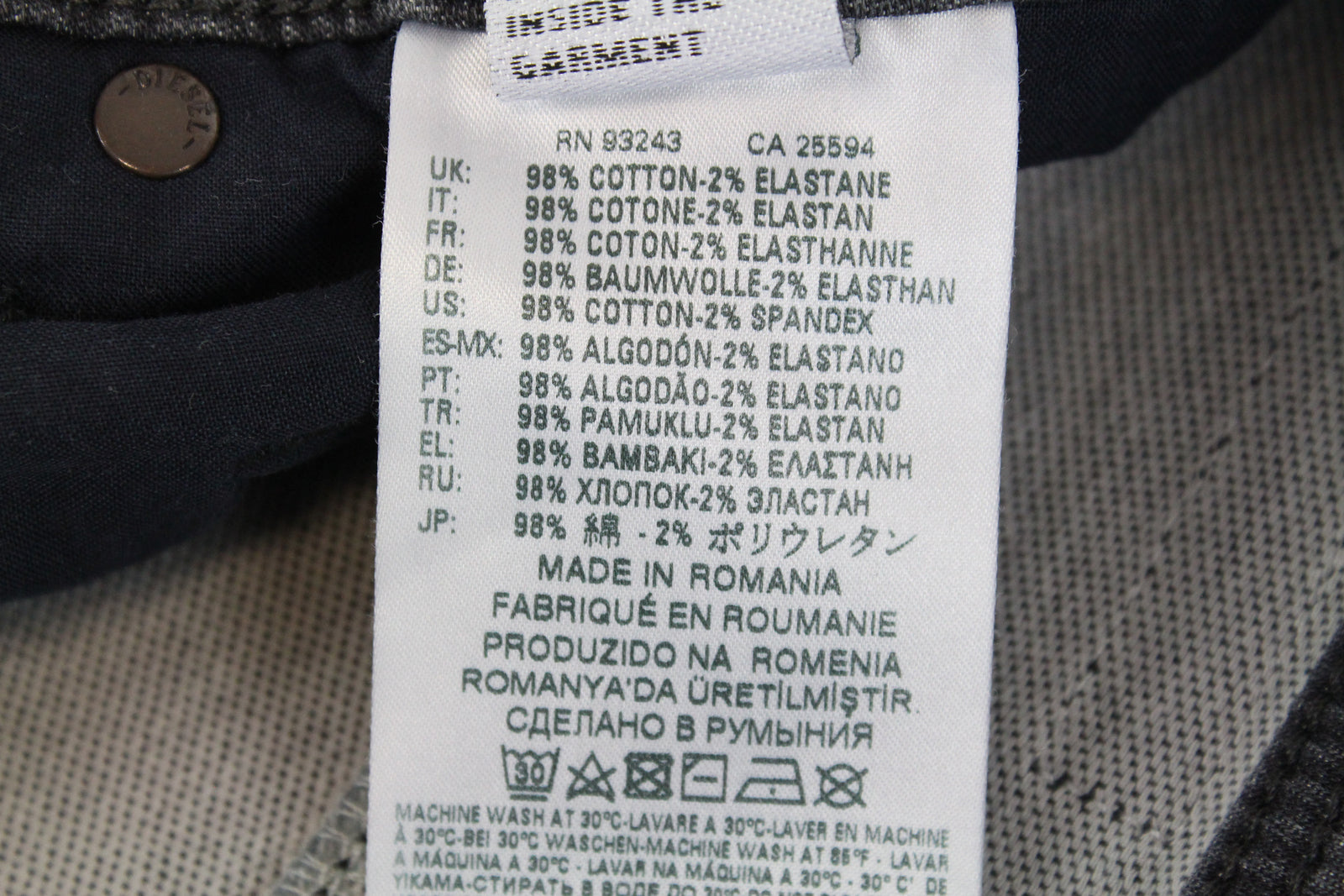 DIESEL Krooley CB-NE 069EM vyriški pilki jogging džinsai W28 Ripped washed Tapered Fit 