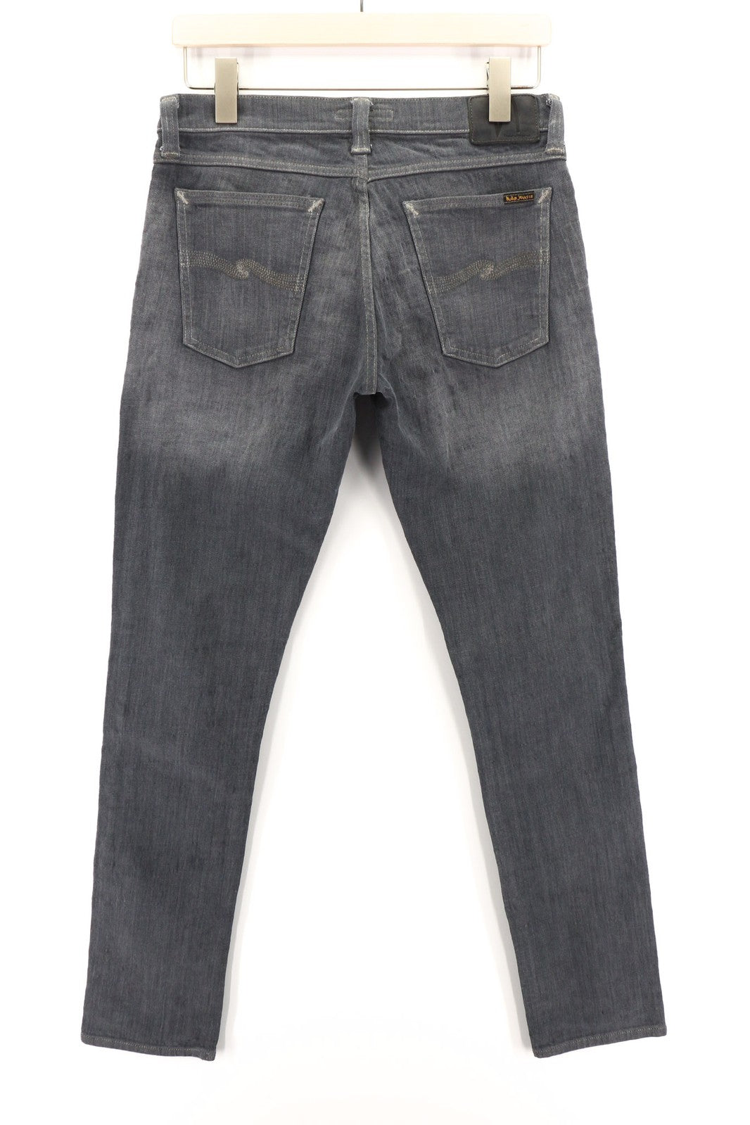 NUDIE JEANS Tight Long John Men Jeans W31/L34 Organic Charcoal Slim Logo Denim