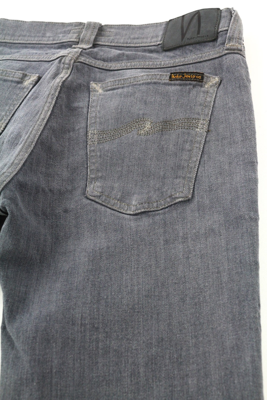 NUDIE JEANS Tight Long John Men Jeans W30/L34 Organic Charcoal Slim Logo Denim