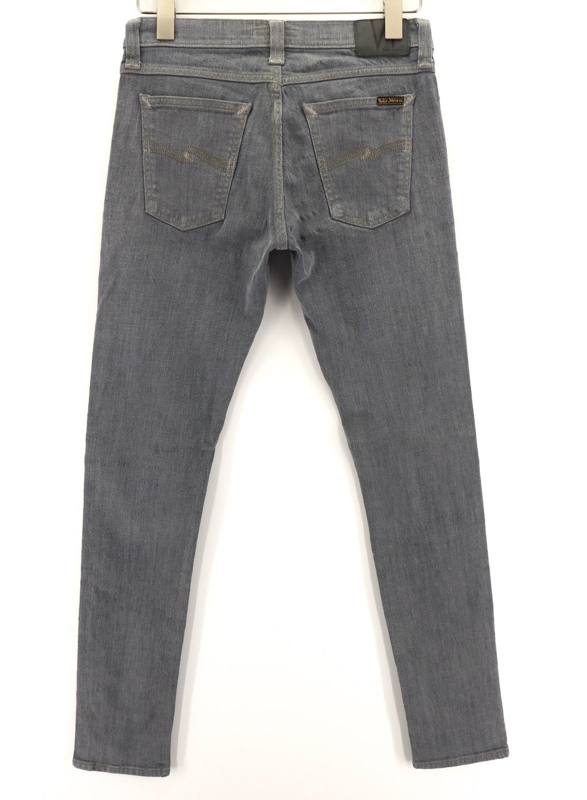 NUDIE JEANS Tight Long John Men Jeans W30/L34 Organic Charcoal Slim Logo Denim