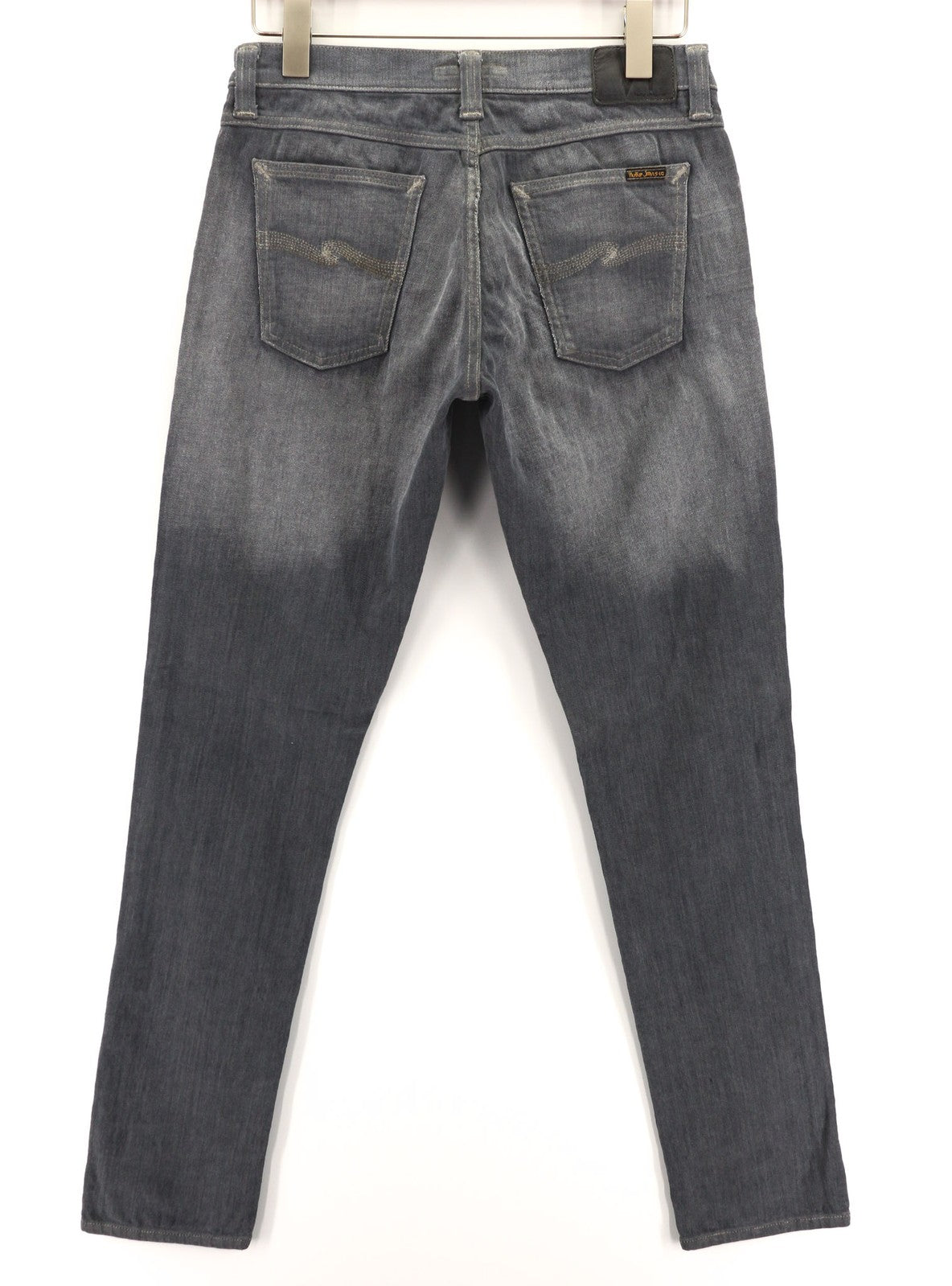 NUDIE JEANS Tight Long John Men Jeans W30/L34 Organic Charcoal Slim Fit Zipper