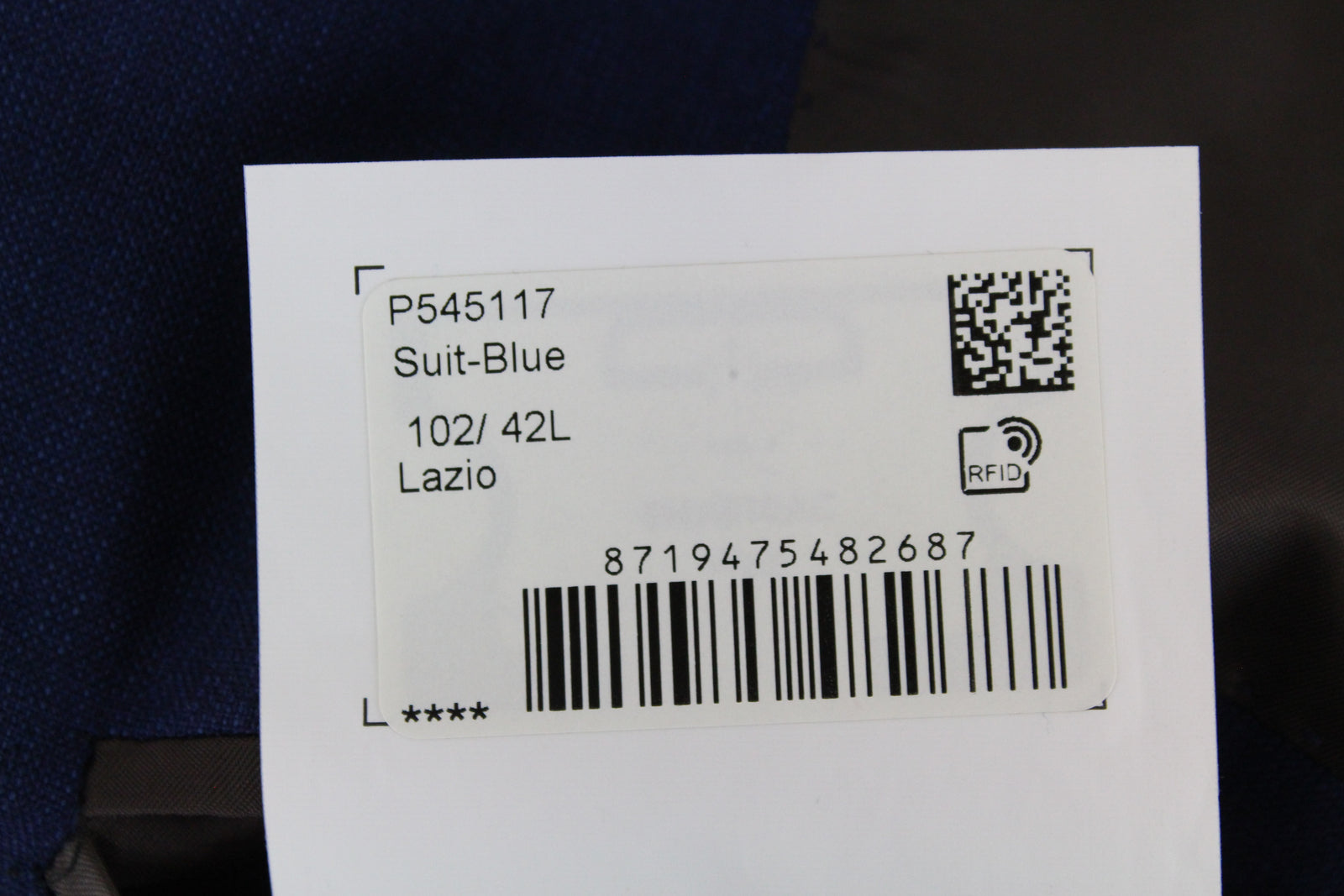 SUITSUPPLY Lazio vyriškas mėlynas vilnonis kostiumas, UK42L, dviejų dalių švarkas, liemenė, plonas kirpimas 