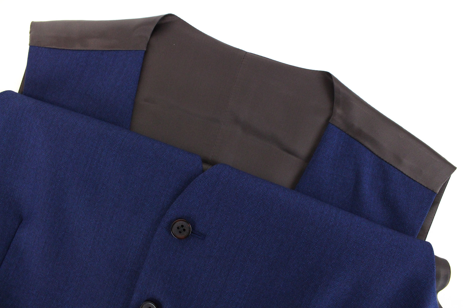 SUITSUPPLY Lazio vyriškas mėlynas vilnonis kostiumas, UK42L, dviejų dalių švarkas, liemenė, plonas kirpimas 