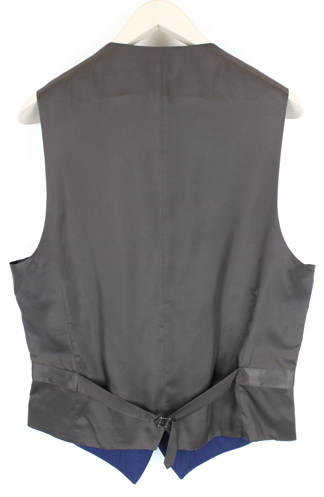 SUITSUPPLY Lazio vyriškas mėlynas vilnonis kostiumas, UK42L, dviejų dalių švarkas, liemenė, plonas kirpimas 