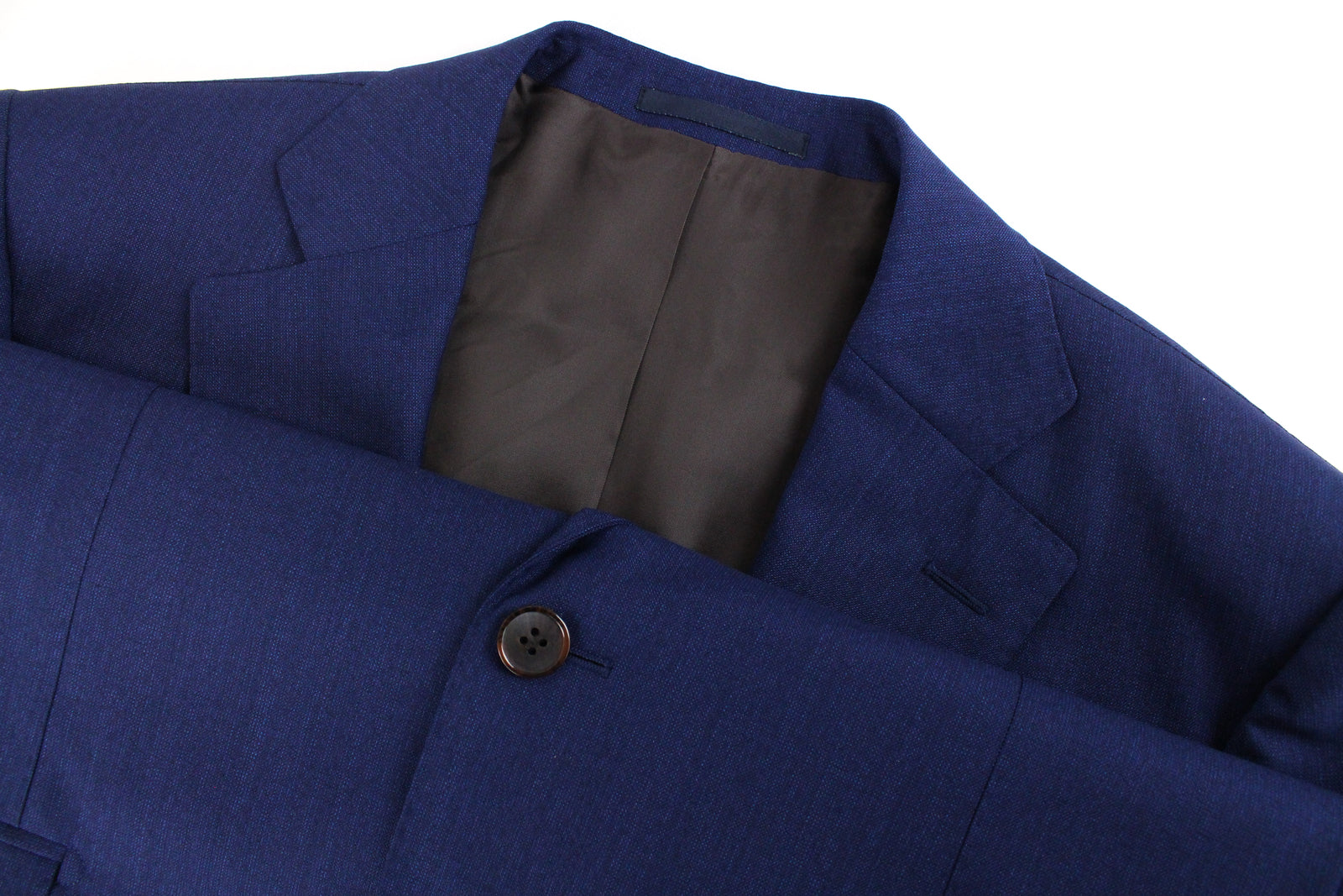 SUITSUPPLY Lazio vyriškas mėlynas vilnonis kostiumas, UK42L, dviejų dalių švarkas, liemenė, plonas kirpimas 