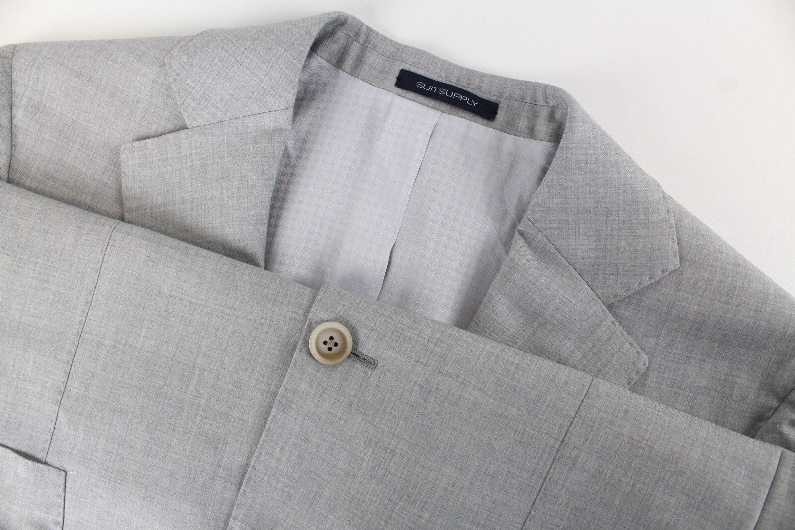 SUITSUPPLY La Spalla Men's Grey Melange Wool Suit UK36R 2-Piece Notch Lapel