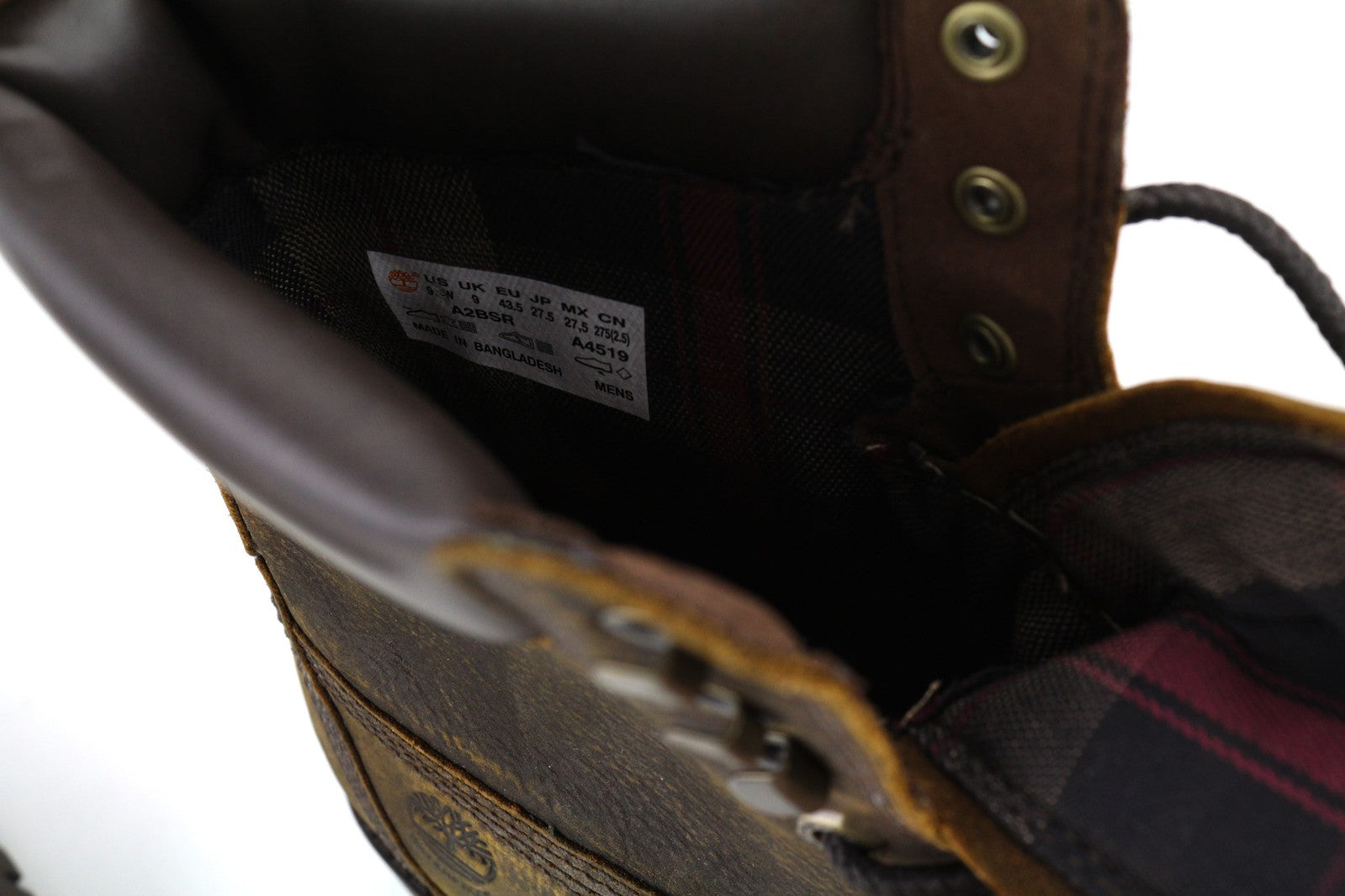 TIMBERLAND A2BSR-A4519 vyriški batai EU43/43.5 rudi odiniai sendinto stiliaus aukštakulniai 