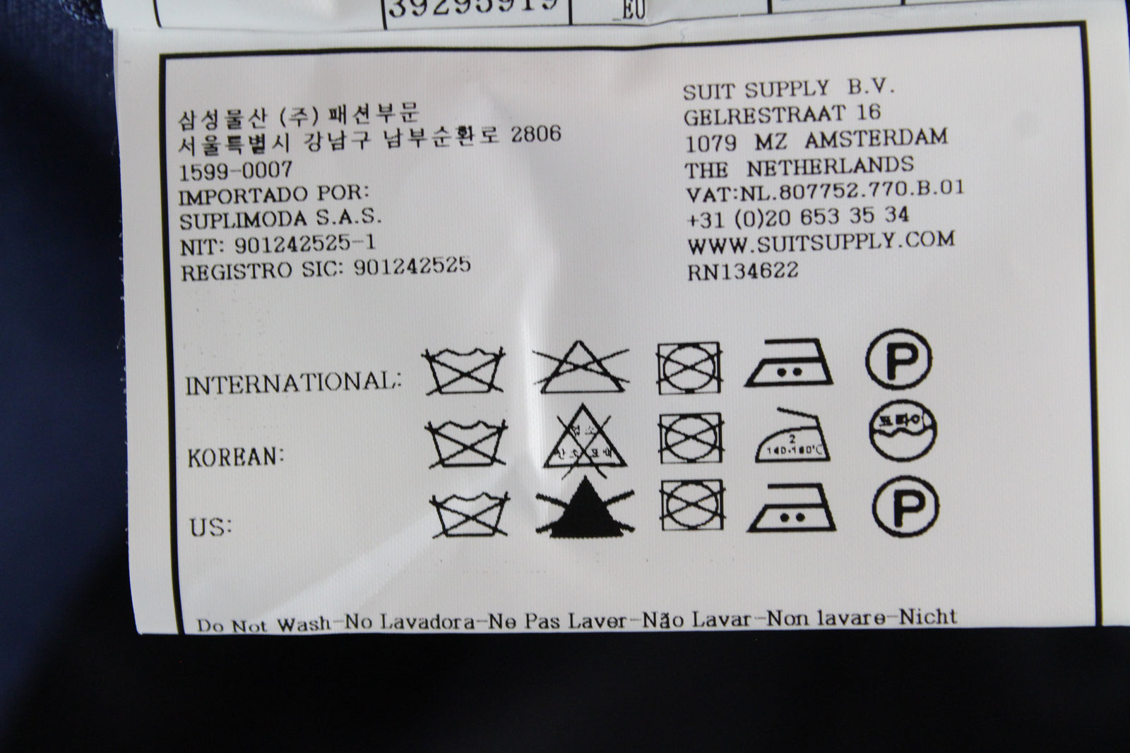 SUITSUPPLY Ferrara vyriška šviesiai mėlyna melanžo vilnonė liemenė UK38R su V formos iškirpte ir pamušalu 