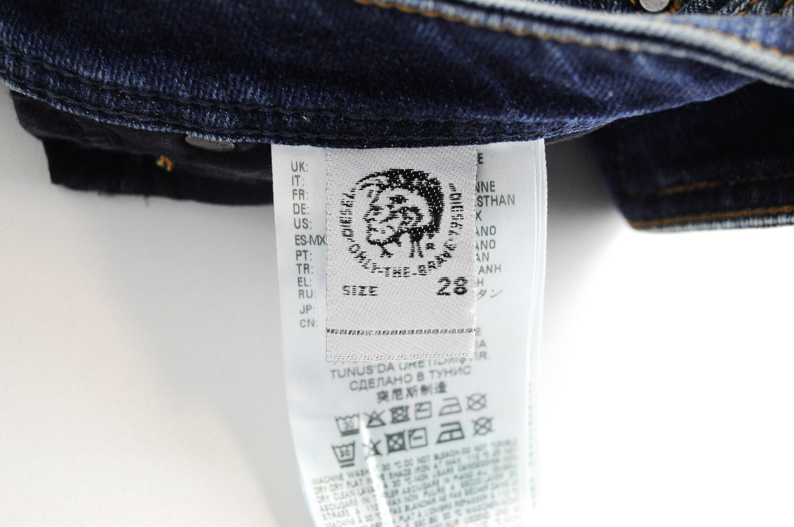 DIESEL Krayver R6ZD4 Men's Blue Slim Carrot Ripped Stretch Jeans W28/L32 Washed