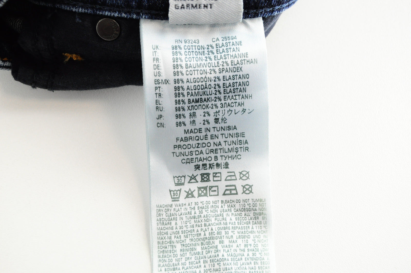 DIESEL Krayver R6ZD4 vyriški mėlyni ploni morkų rašto tamprūs džinsai W28/L32 