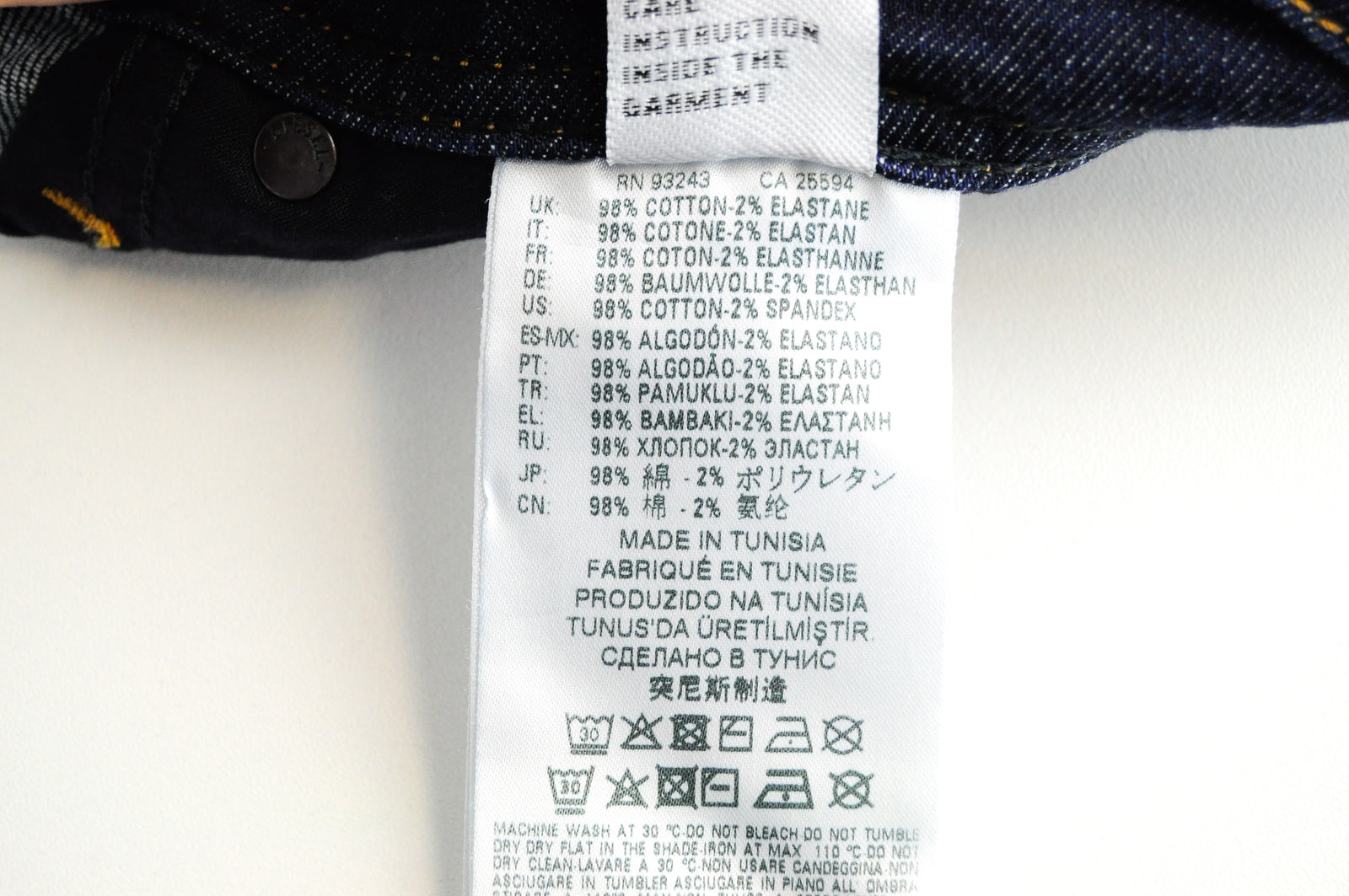 DIESEL Tepphar R7NA8 vyriški mėlyni apdriskę ploni morkų rašto tamprūs džinsai W28/L32 