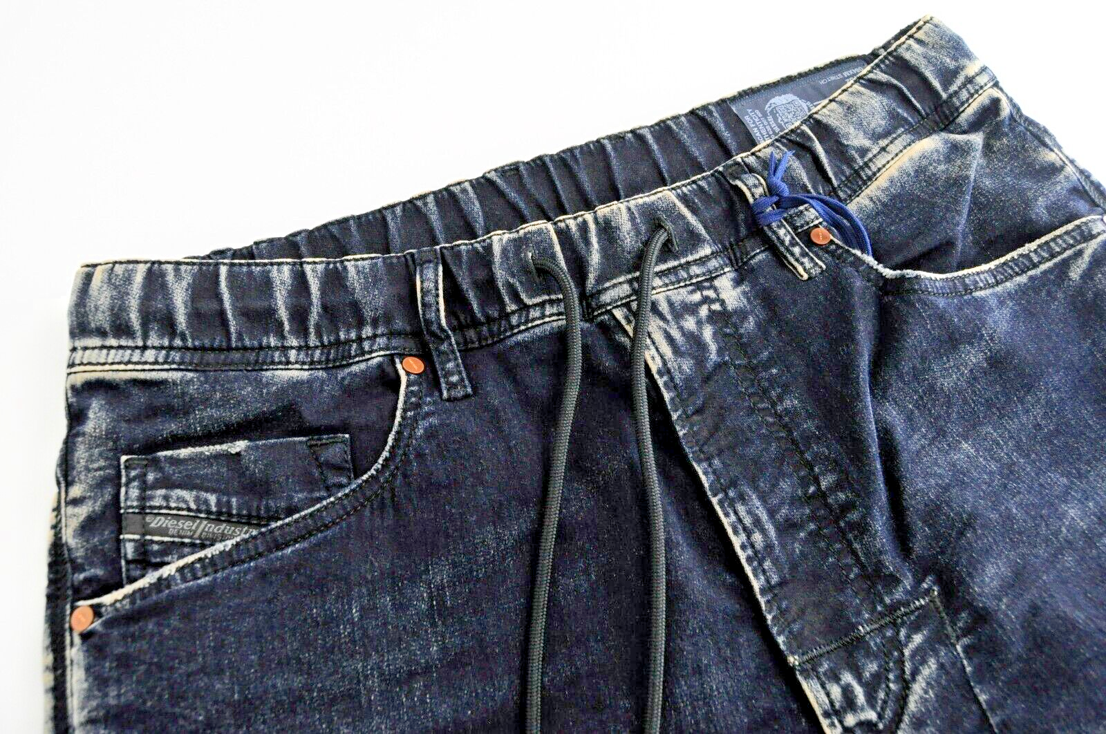 DIESEL Narrot-NE 084XM vyriški mėlyni Jogg Slim Ripped tamprūs džinsai W34 medvilniniai 