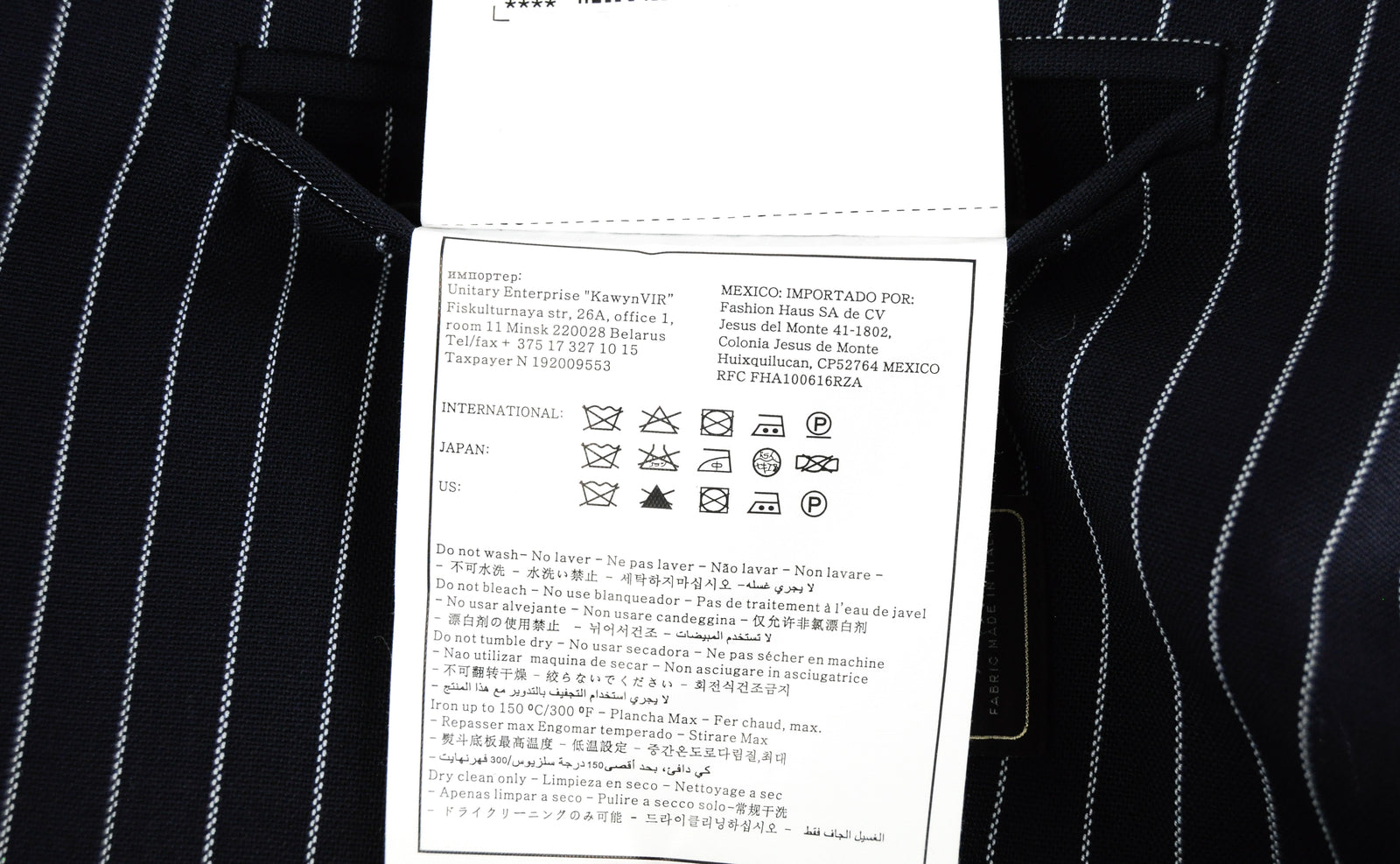 „SUITSUPPLY Havana Traveller“ vyriškas tamsiai mėlynas dryžuotas plonas vilnonis švarkas be pamušalo, UK40R 