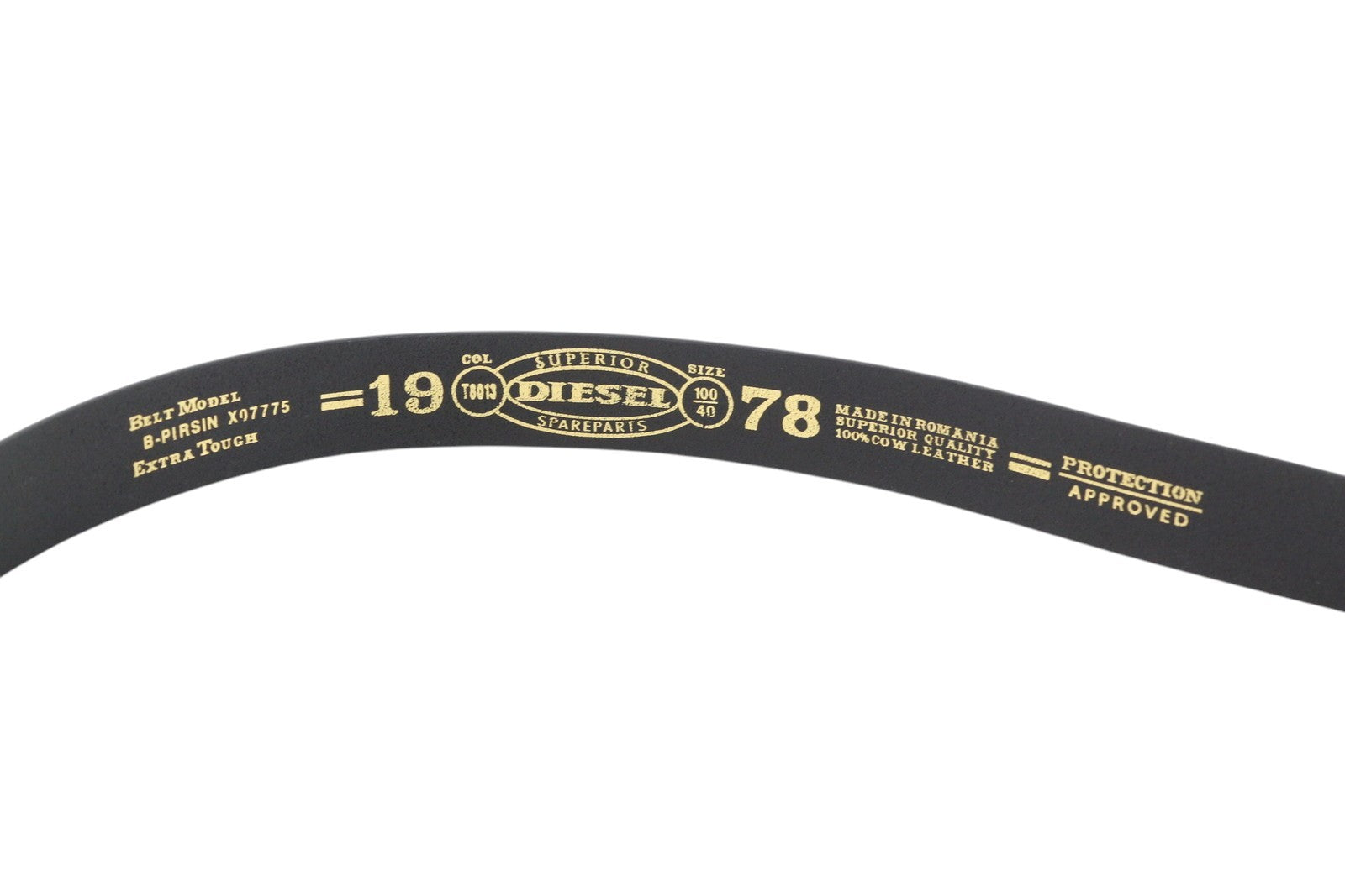 DIESEL B-Pirsin Men Belt 100 CM Black Leather Buckle Closure Leather Casual